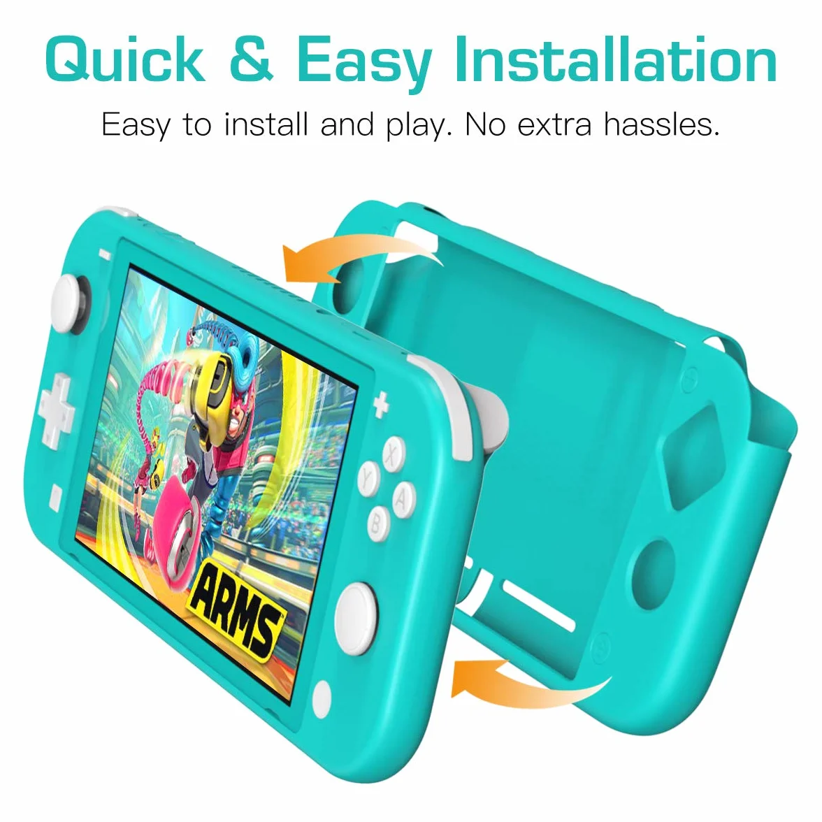 MoKo Protective Case Compatible with Nintendo Switch Lite, Soft Silicone Cover Rubber Anti-Scratch Shockproof Shell Case Accessories for Switch Lite Console and Controller - Turquoise