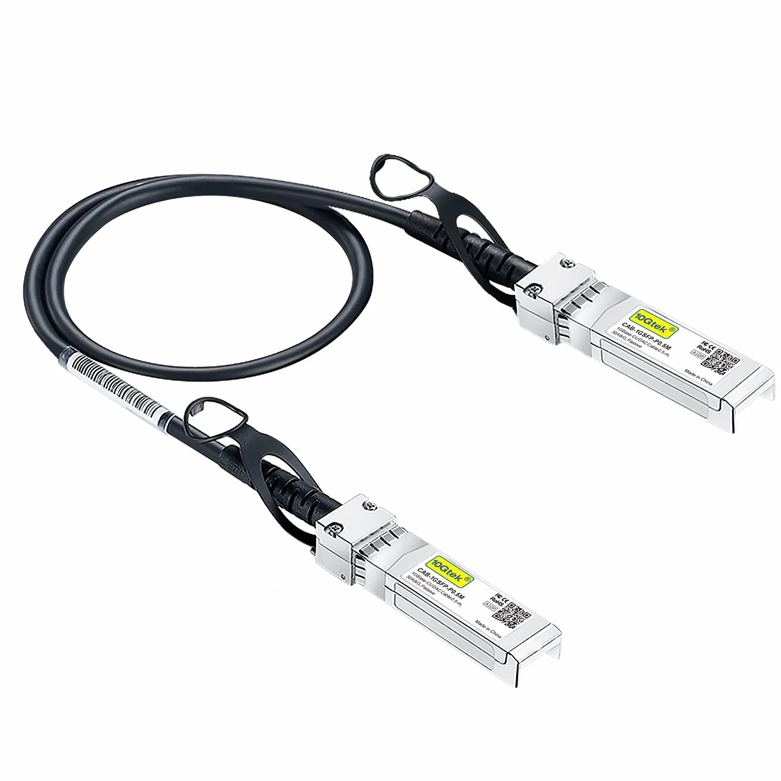 1.25G SFP DAC Twinax Cable 0.5-Meter(1.65ft), Passive, Compatible for Cisco SFP-1GBASE-CU0.5M, Ubiquiti UniFi, Netgear, D-Link, TP-LINK, Zyxel, QNAP NAS, Mikrotik and more