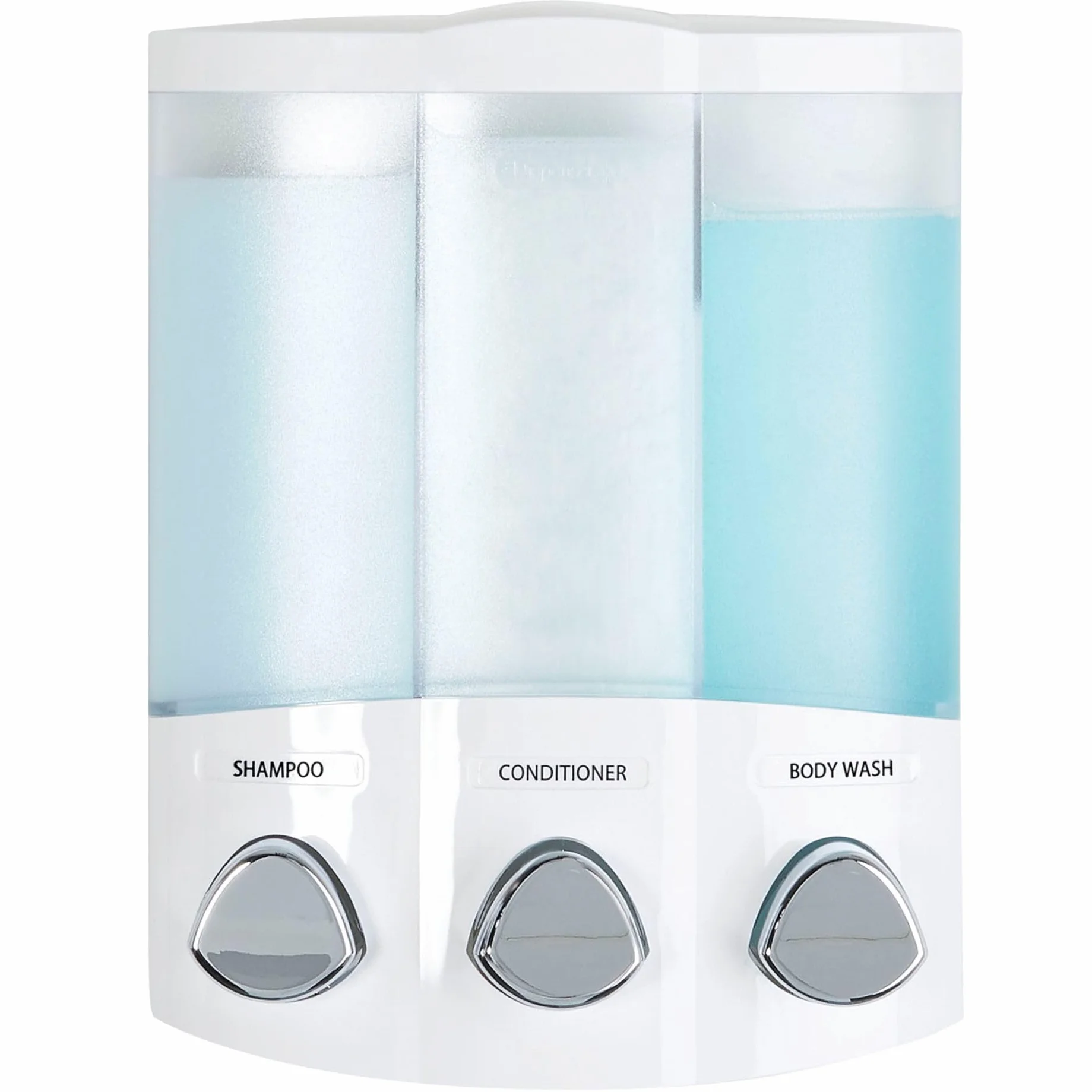 Better Living Products 76354 Seria Euro, Trio 3-komorowy dozownik do mydła i pod prysznic, biały