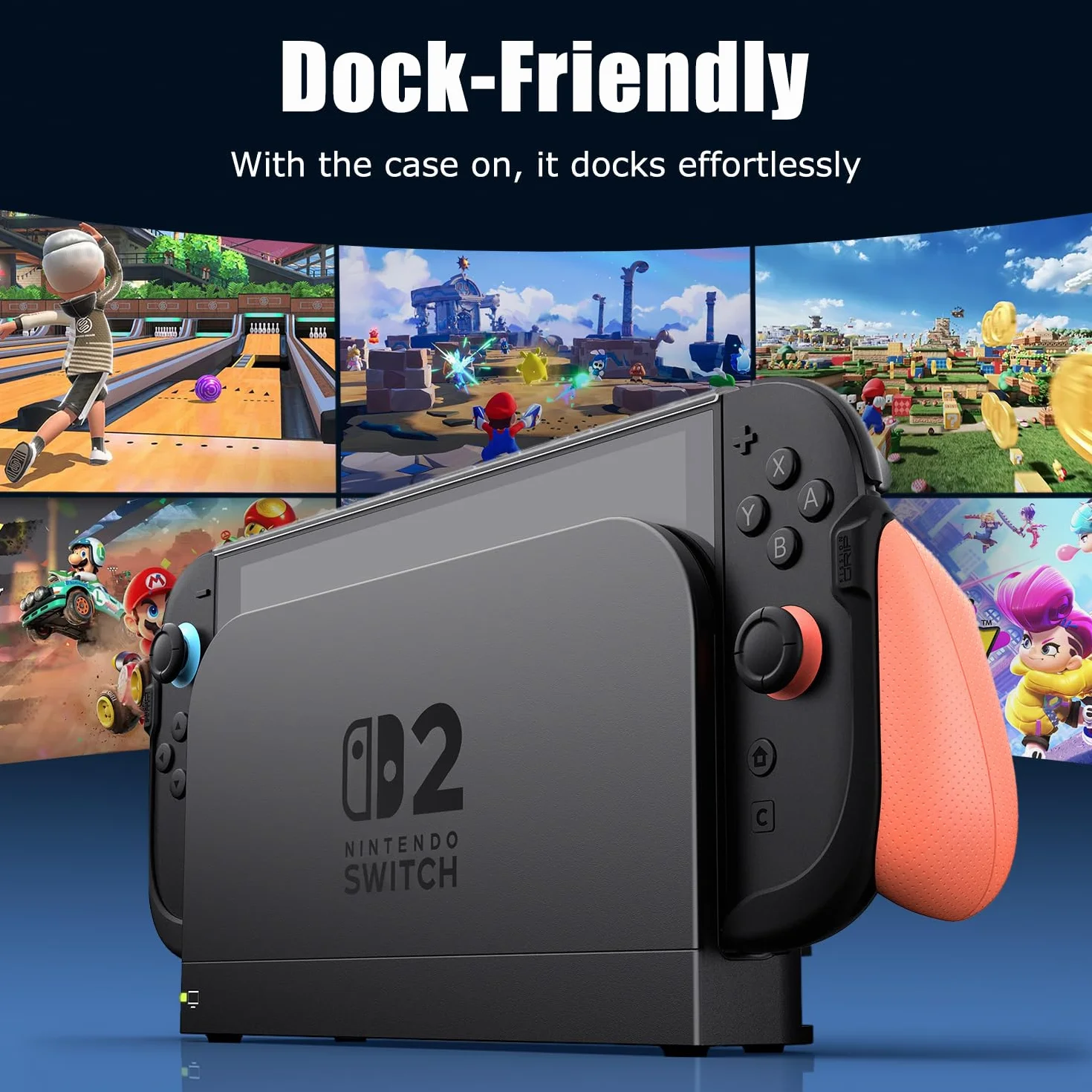 Savage Raven by Skull & Co. FissionGrip do Nintendo Switch 2: Rewolucyjny dzielony ręczny futerał ochronny z wymiennymi uchwytami [pasuje do wszystkich rozmiarów rąk] [Etui bez przenoszenia]- Czarny