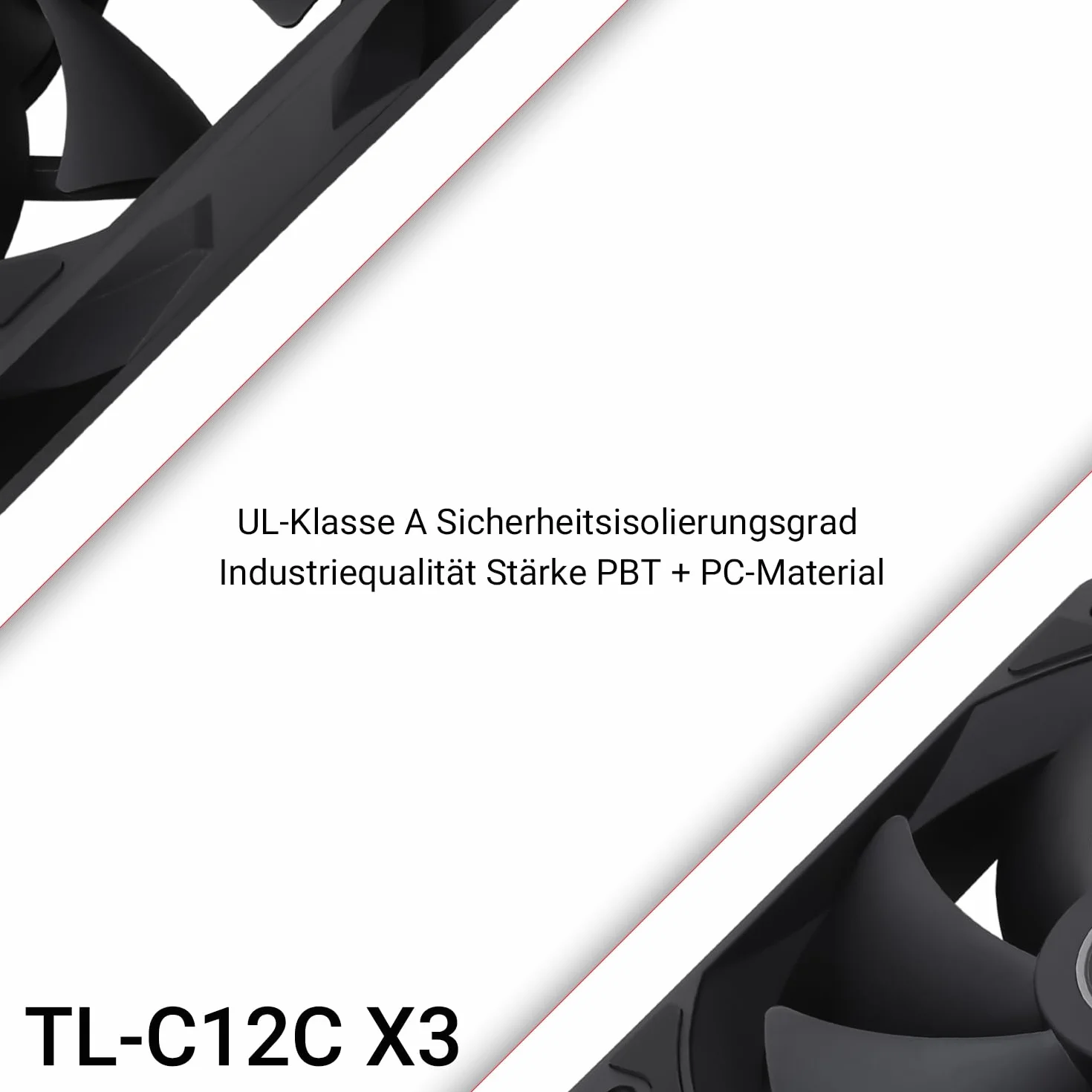 TR-Thermalright TL-C12C X3 120 mm CPU PWM Lüfter, 1550 obr./min ciche chłodzenie, Schwarzer CPU-Lüfter 3er-Pack, Kann mit Podwozie/CPU-Kühler gekoppelt werden