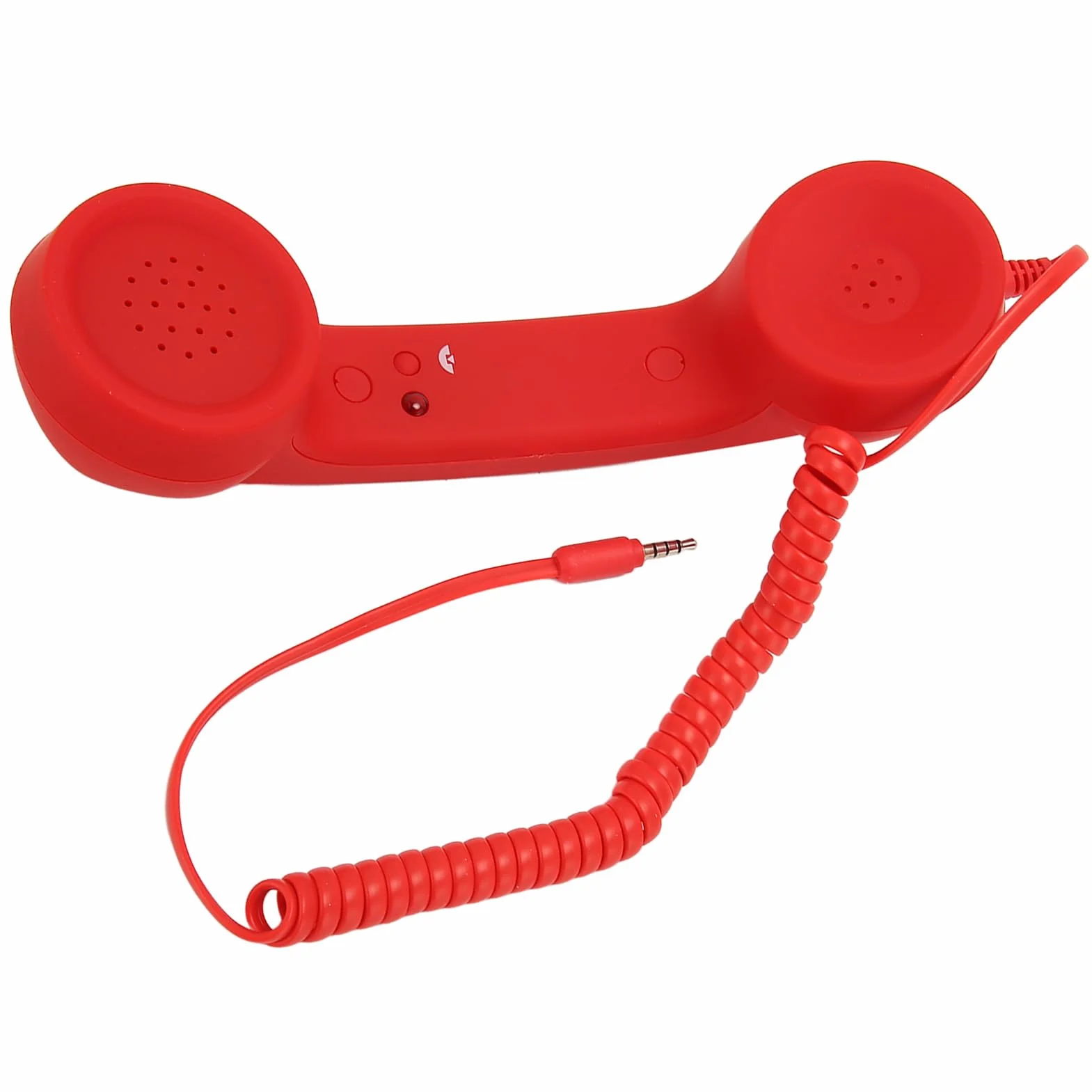Vintage Słuchawka Telefoniczna, Retro Telefon Komórkowy z Mikrofonem do Wszystkich Smartfonów i Komputerów z Gniazdem 3,5 Mm (czerwony)