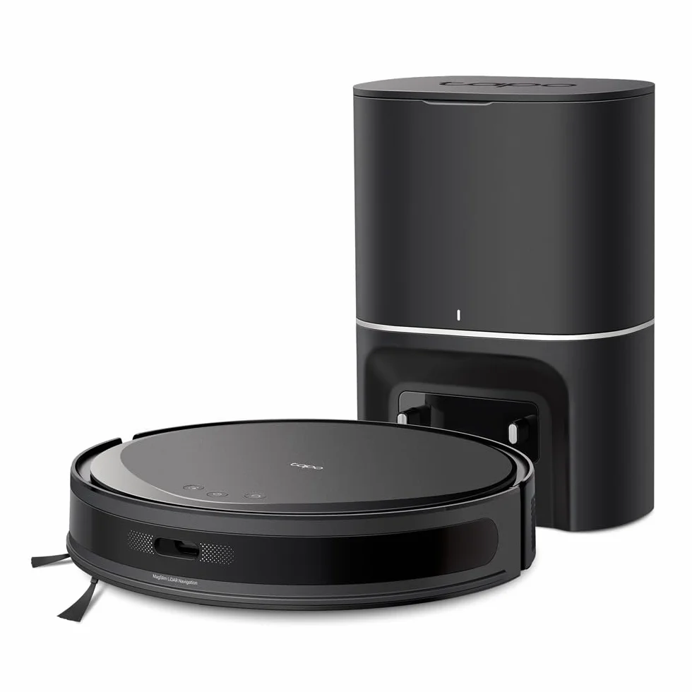TP-Link Tapo RV20 Max Plus – Robot odkurzająco-mopujący 5300Pa z automatycznym opróżnianiem, nawigacją LiDAR, mapowaniem pięter, sterowaniem aplikacją i głosem – idealny do sierści i twardych podłóg