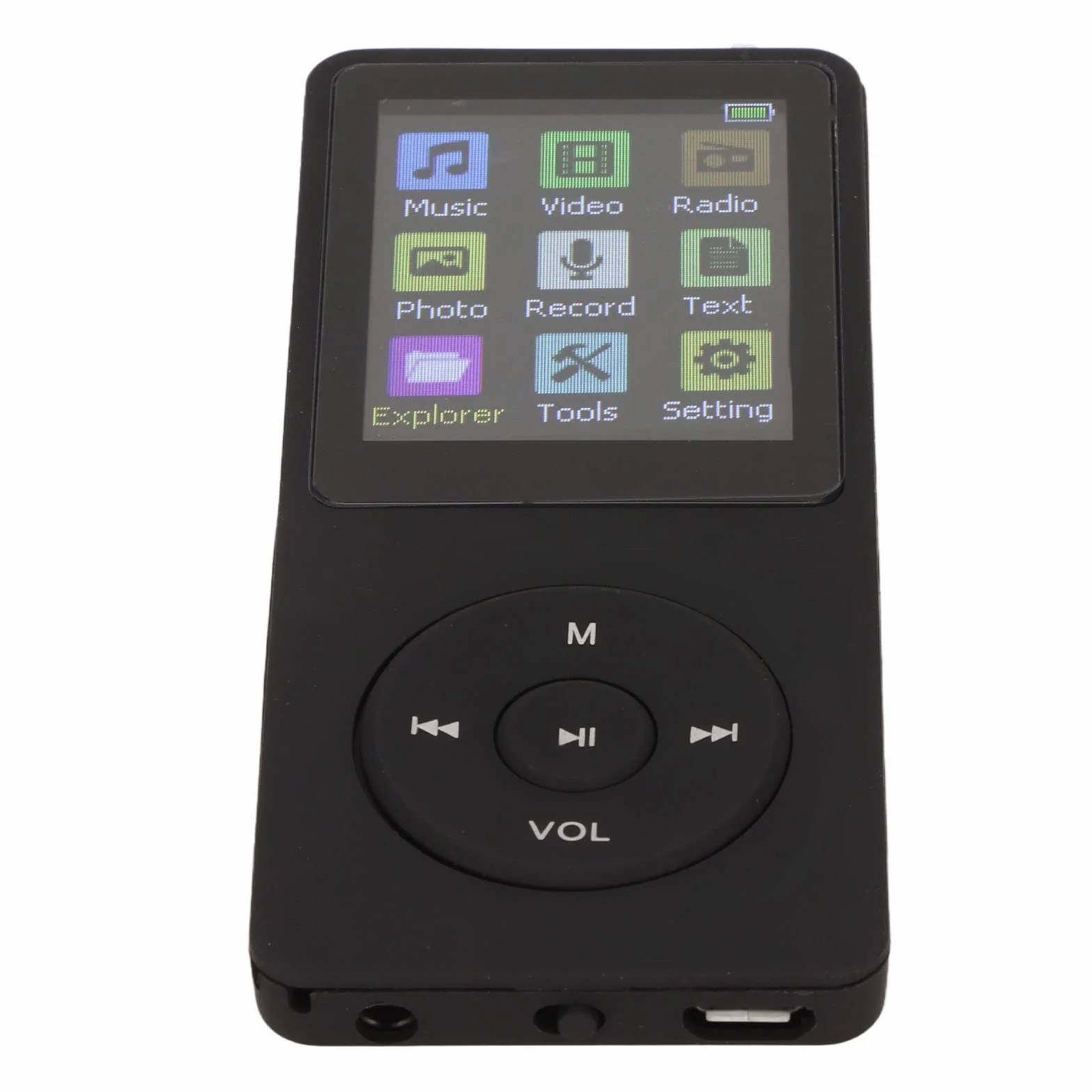 Odtwarzacz Mp3 Mp4 dla Dzieci, Obsługa Karty TF Slim 1.8 Cal LCD Mp3 Mp4 Player Media Music Player z Akcesoriami, Studencki, Bezstratny Dźwięk (Czarny)