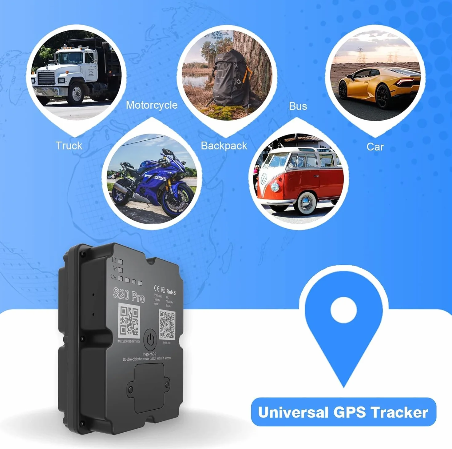 Tracker GPS 4G do pojazdów, do 90 dni, wodoodporny magnetyczny wykrywacz energii, nieograniczona odległość, historia tras, powiadomienia o prędkości, alarm antykradzieżowy i zasięg globalny