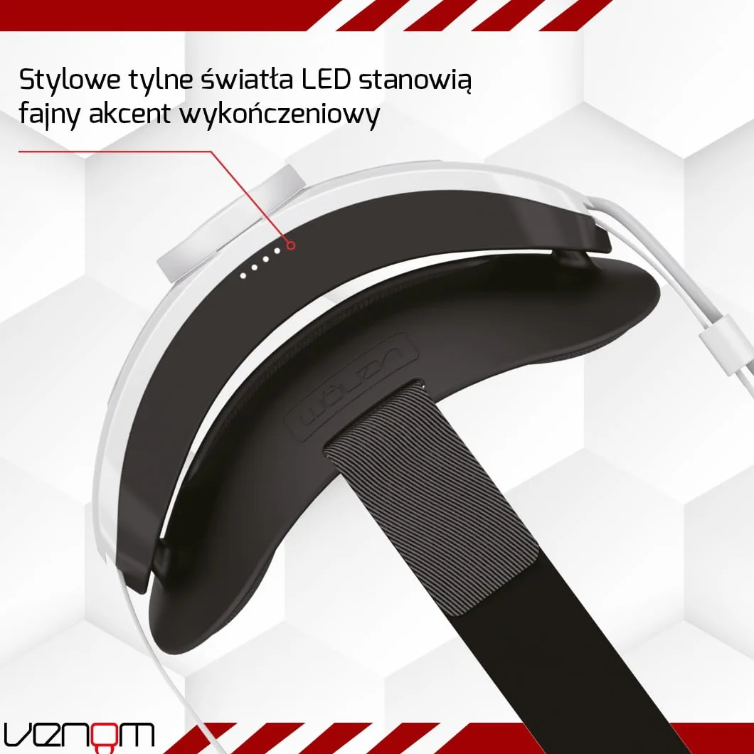 Venom Pasek Power Strap do Meta Quest - wyściełany pasek na głowę z power bankiem - kompatybilny z Quest 2, Quest 3, Quest 3S