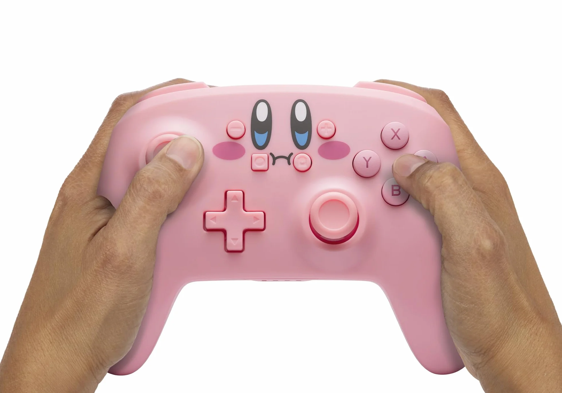PowerA Kontroler bezprzewodowy do Nintendo Switch OLED - Kirby z pełną buzią, Gamepad Bluetooth, sterowanie ruchem, oficjalna licencja