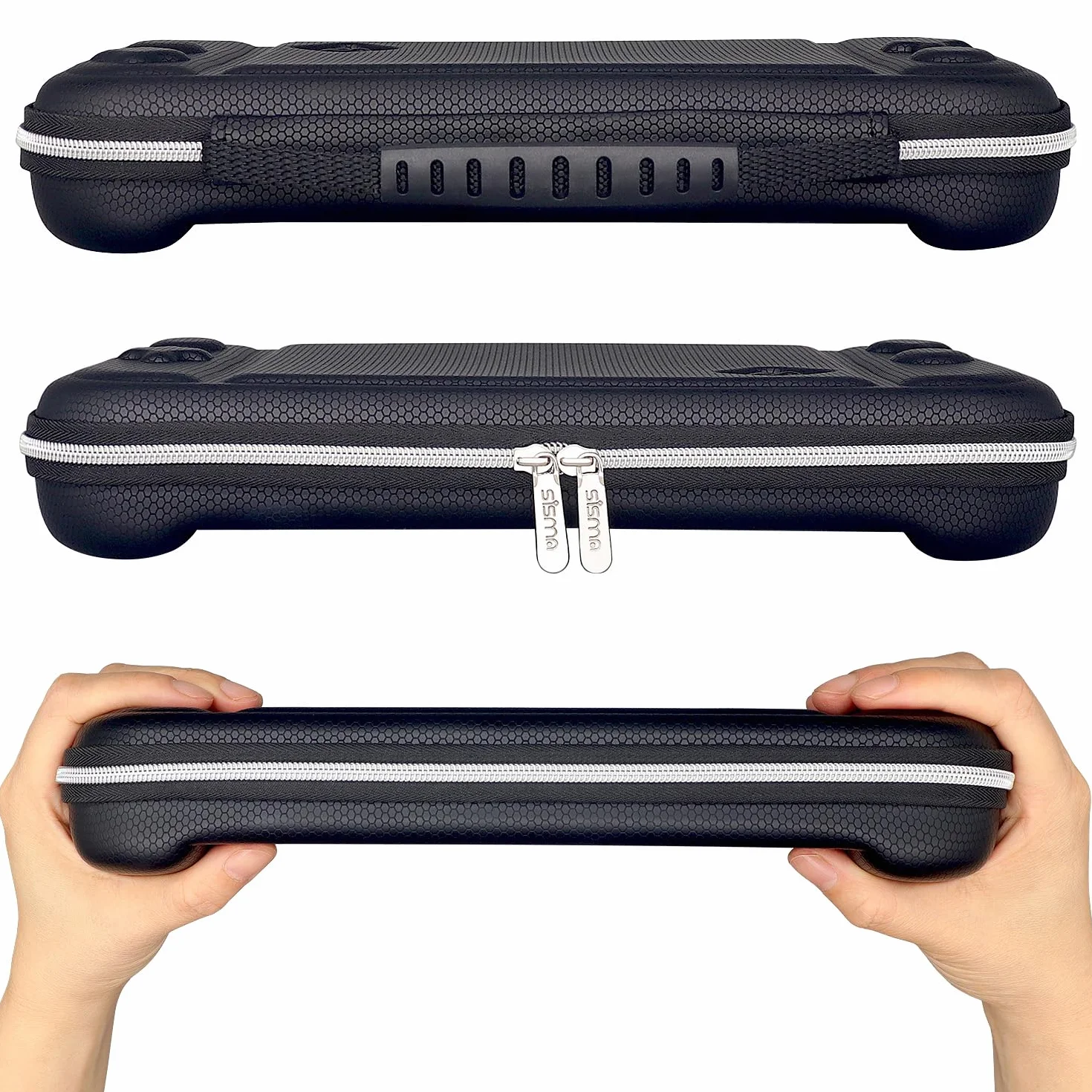 sisma Etui podróżne kompatybilne z Nintendo Switch 2 (2025) - Kompaktowe Wytrzymałe Przenośne Solidna Torba - Kieszeń na akcesoria i 12 miejsc na gry -Czarny
