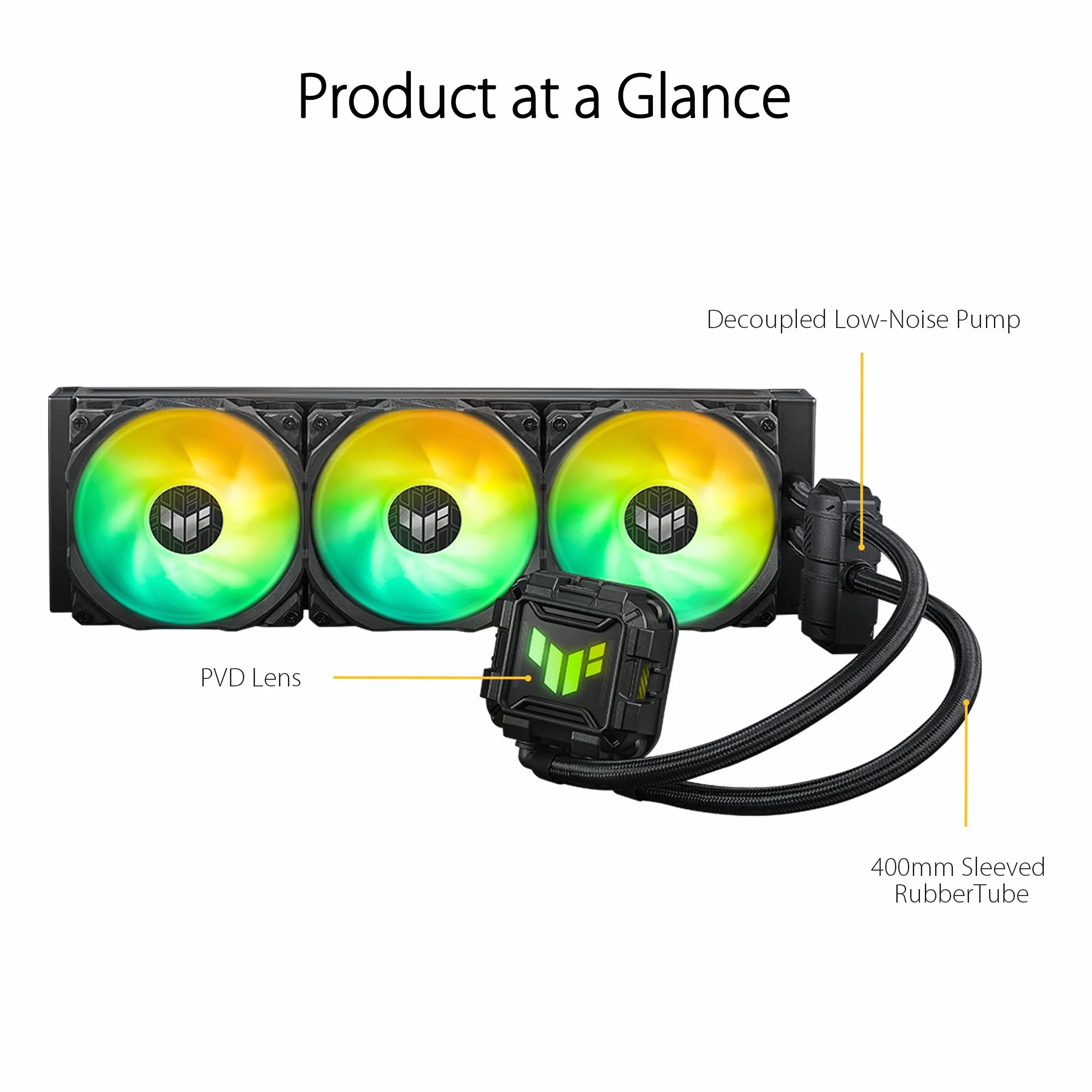 ASUS TUF Gaming LC II 360 ARGB All-in-One płynny procesor chłodzący (Aura Sync, 3 x TUF Gaming 120 mm, wentylator ARGB, czarny)
