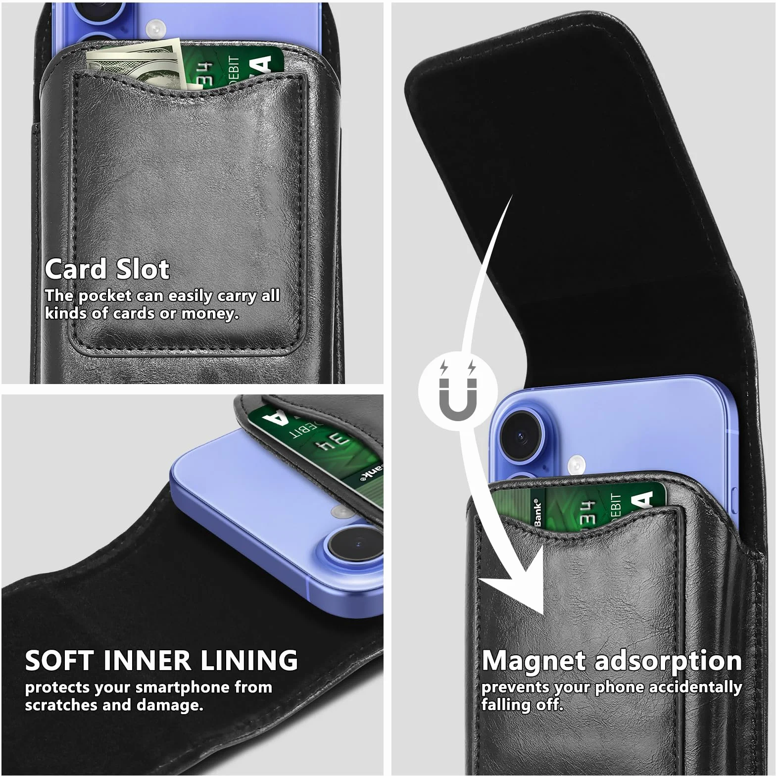 skórzana torba na telefon na pasek męska torba na pas telefonu torebka na pas dla iPhone 16 Pro Max 15 Pro Max 14 13 12 11 X & Samsung Galaxy S24 Ultra S23 S22 A15 A35 – torba na telefon męska