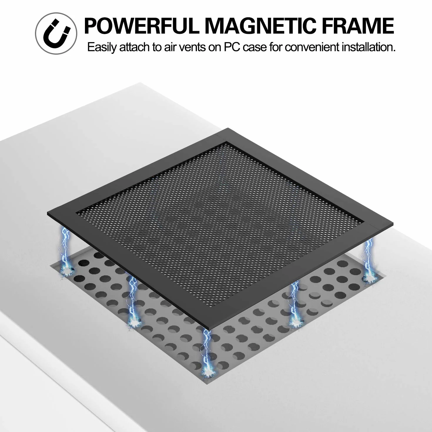 MoKo 120 mm PCW PC wentylator chłodzący filtr przeciwpyłowy, 4 sztuki, ramka magnetyczna, wentylator PC, ochrona przed kurzem, kratka ochronna do komputera, ochrona przed kurzem, kratka wentylatora