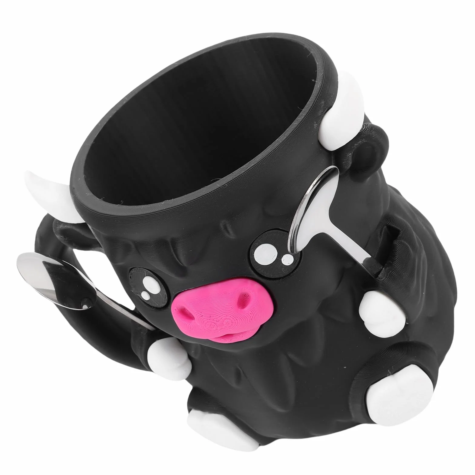 Bewinner Uroczy Uchwyt na Kufel lodowy. Izolowane ściany z Motywem Krowy Rasy Highland dla Entuzjastów Lodów (BLACK)