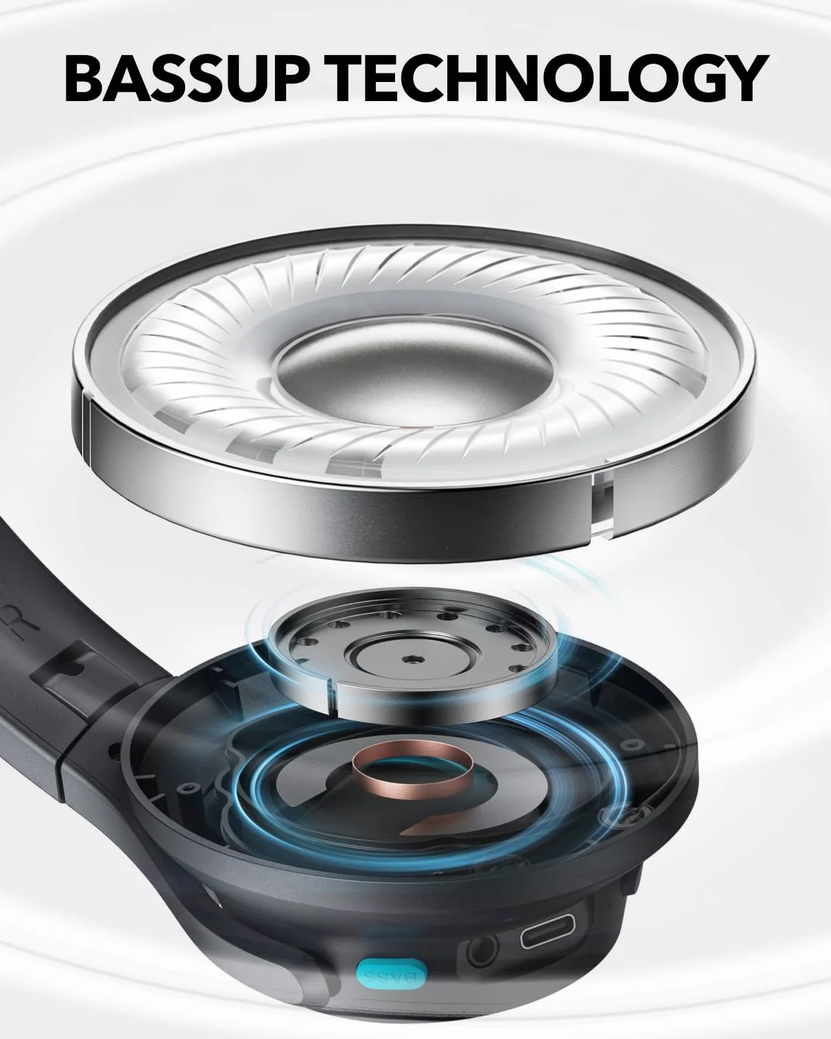 soundcore Bezprzewodowe nauszne słuchawki Bluetooth Anker Q11i(odnowiona), głębokie basy, 60 godzin odtwarzania, dźwięk wysokiej rozdzielczości, zdejmowane nauszniki, połączenie wielopunktowe