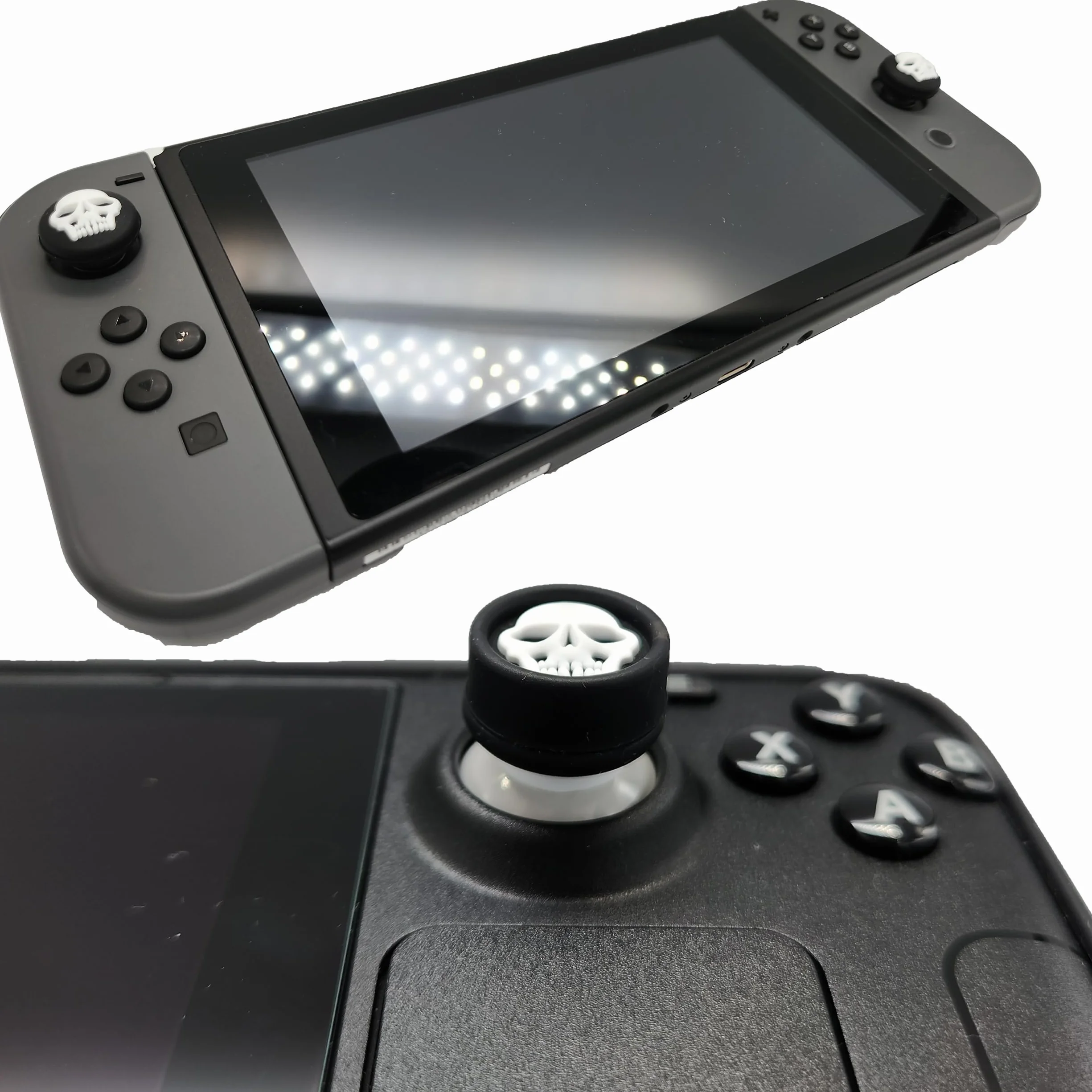 MatoSan Silikonowe nakładki na kciuki (4 sztuki, 3 kolory) – kompatybilne z Nintendo Switch, Switch OLED, Lite, Steam Deck, chronią przed zarysowaniami i zwiększają przyczepność dla graczy