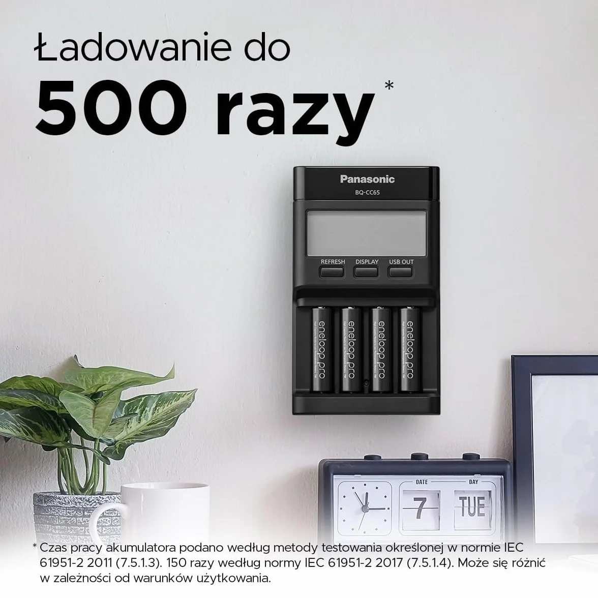 Panasonic eneloop pro | Ready-to-Use Ni-MH akumulatory, AA/Mignon, 4 sztuki w zestawie, min. 2500 mAh, 500 cykli ładowania, niski stopień samorozładowania w opakowaniu bez tworzyw sztucznych, Czarny
