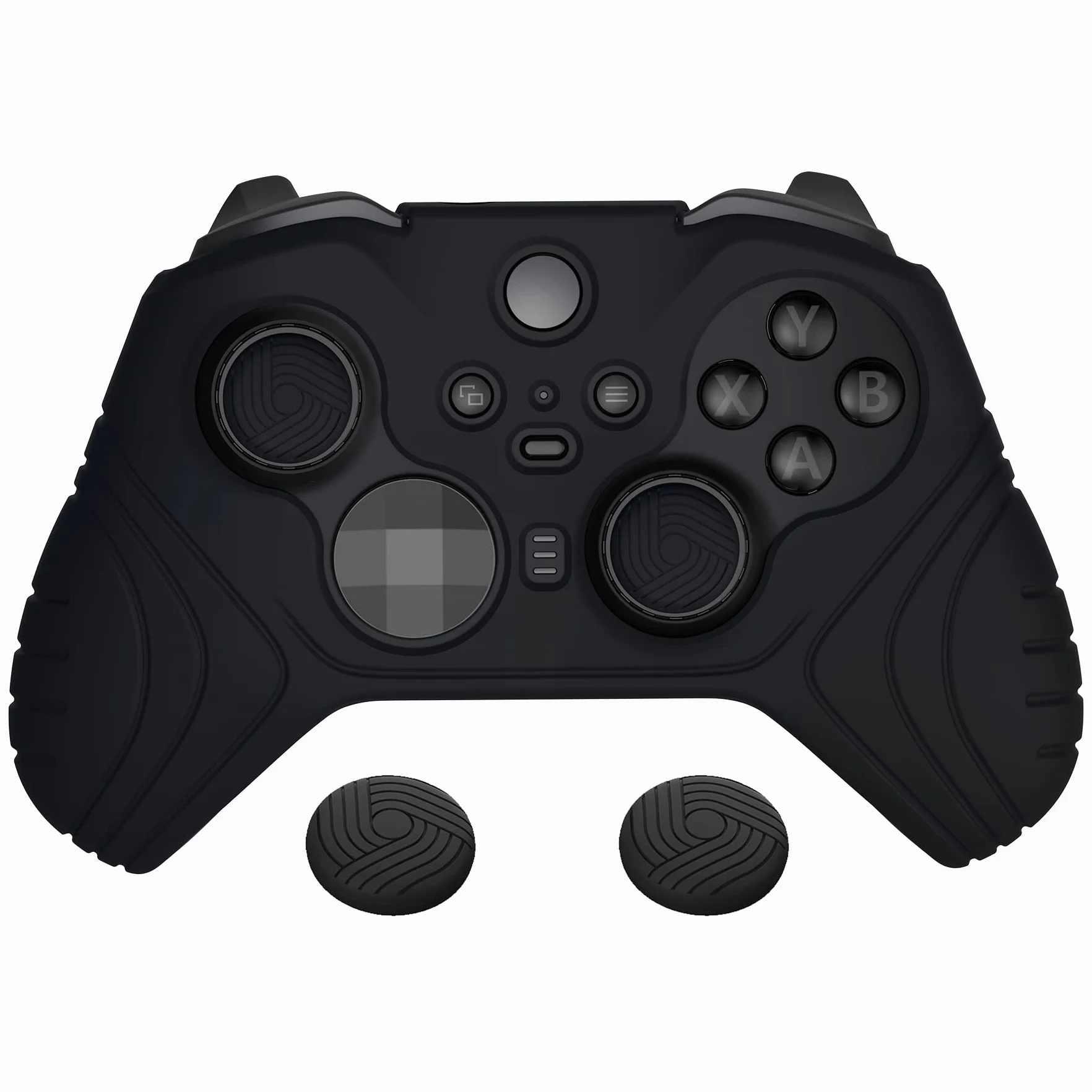 PlayVital Ochraniacze do Xbox Elite Series 2 Controller,Ergonomiczna Miękka Gumowa Osłona Skórki do Xbox Elite Series 2 z Nakładkami Joysticka-Czarny(Edycja Samuraja)
