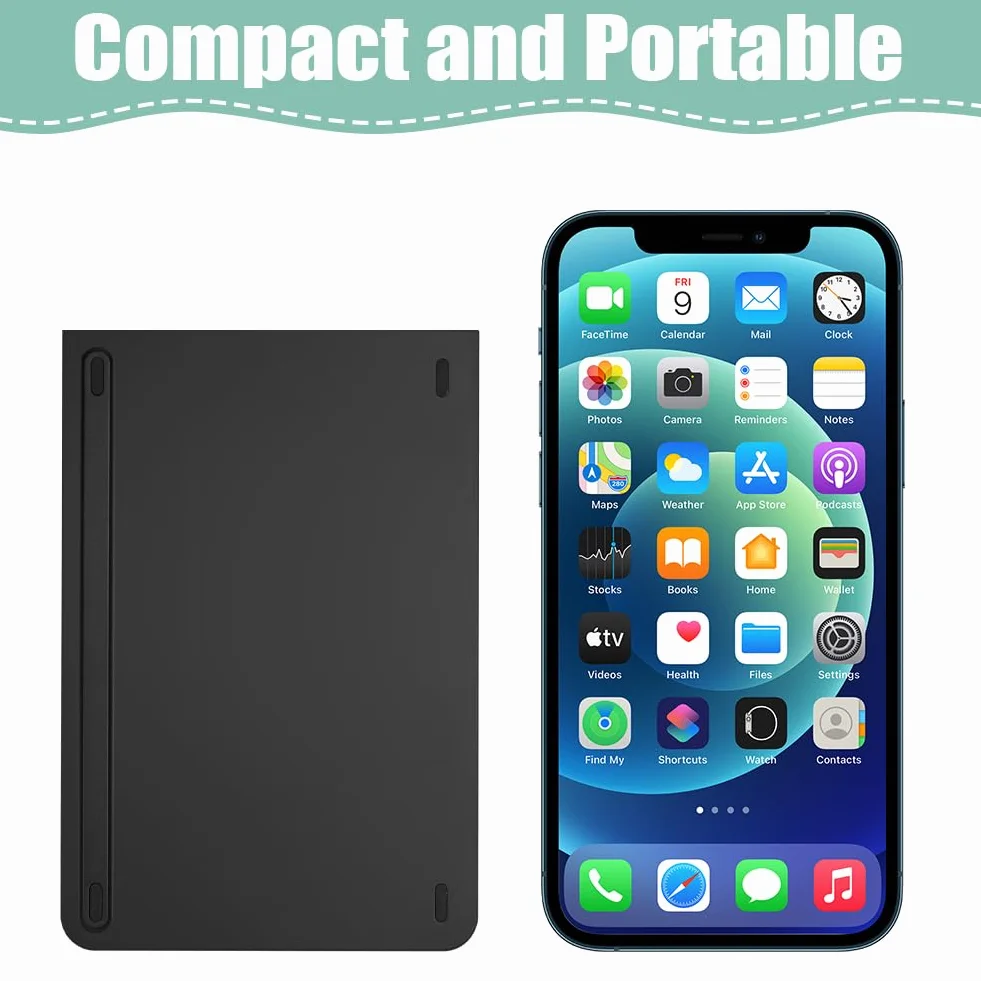 Aolso Składana klawiatura Bluetooth, lekka bezprzewodowa klawiatura, potrójne parowanie, przenośna klawiatura ładowalna do smartfonów/tabletów/PC/iPad/iPhone, systemu Windows, iOS, Android-czarny