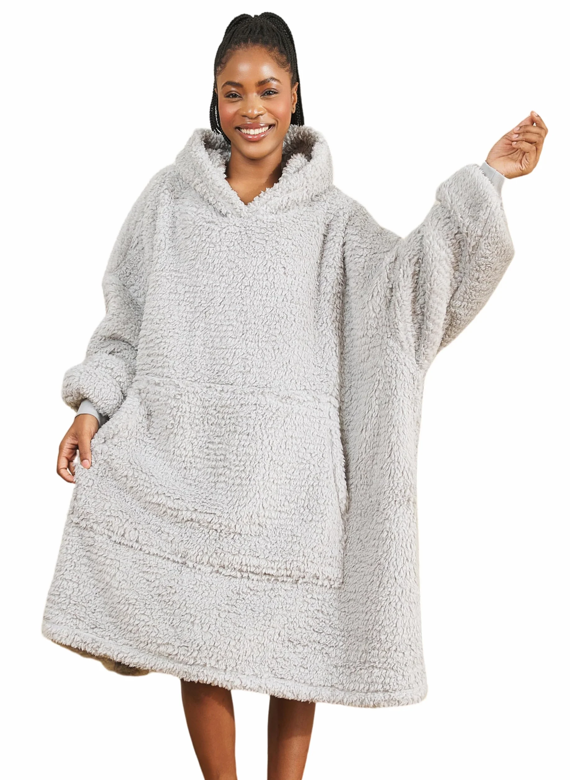 Koc do noszenia Sherpa bluza oversize dla dorosłych