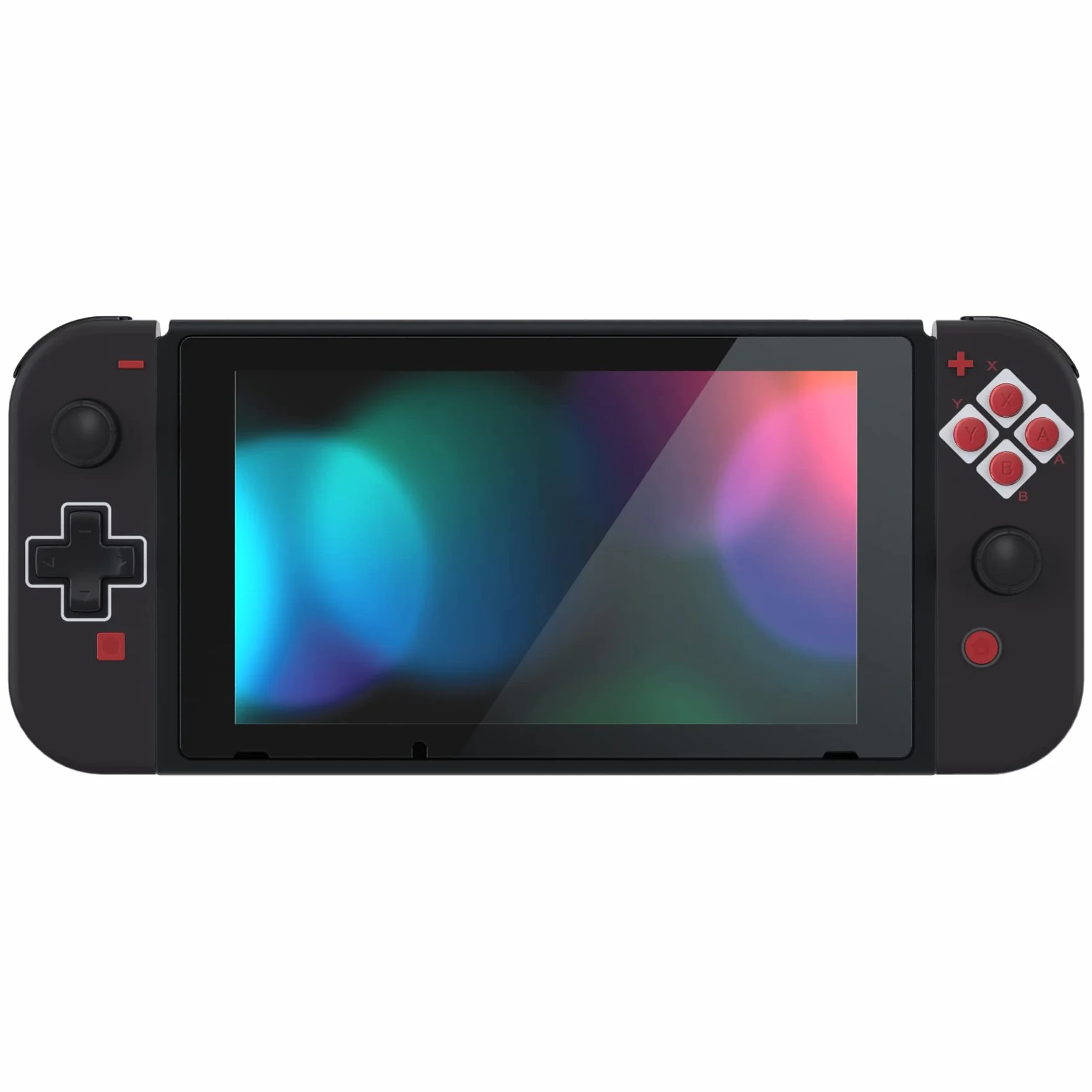 eXtremeRate Dpad Version Custom Full Set Shell dla Nintendo Switch, Wymiana Płyta Tylna Konsoli Soft Touch, Obudowa Kontrolera NS Joycon Handheld & Przyciski dla Nintendo Switch — Klasyka Stylu NES