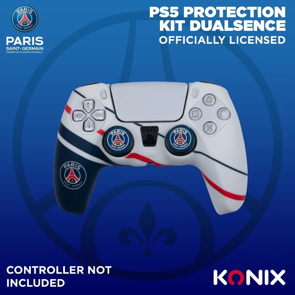 Konix PSG Silikonowe etui ochronne na kontroler DualSense PS5 - niebieski biały i czerwony