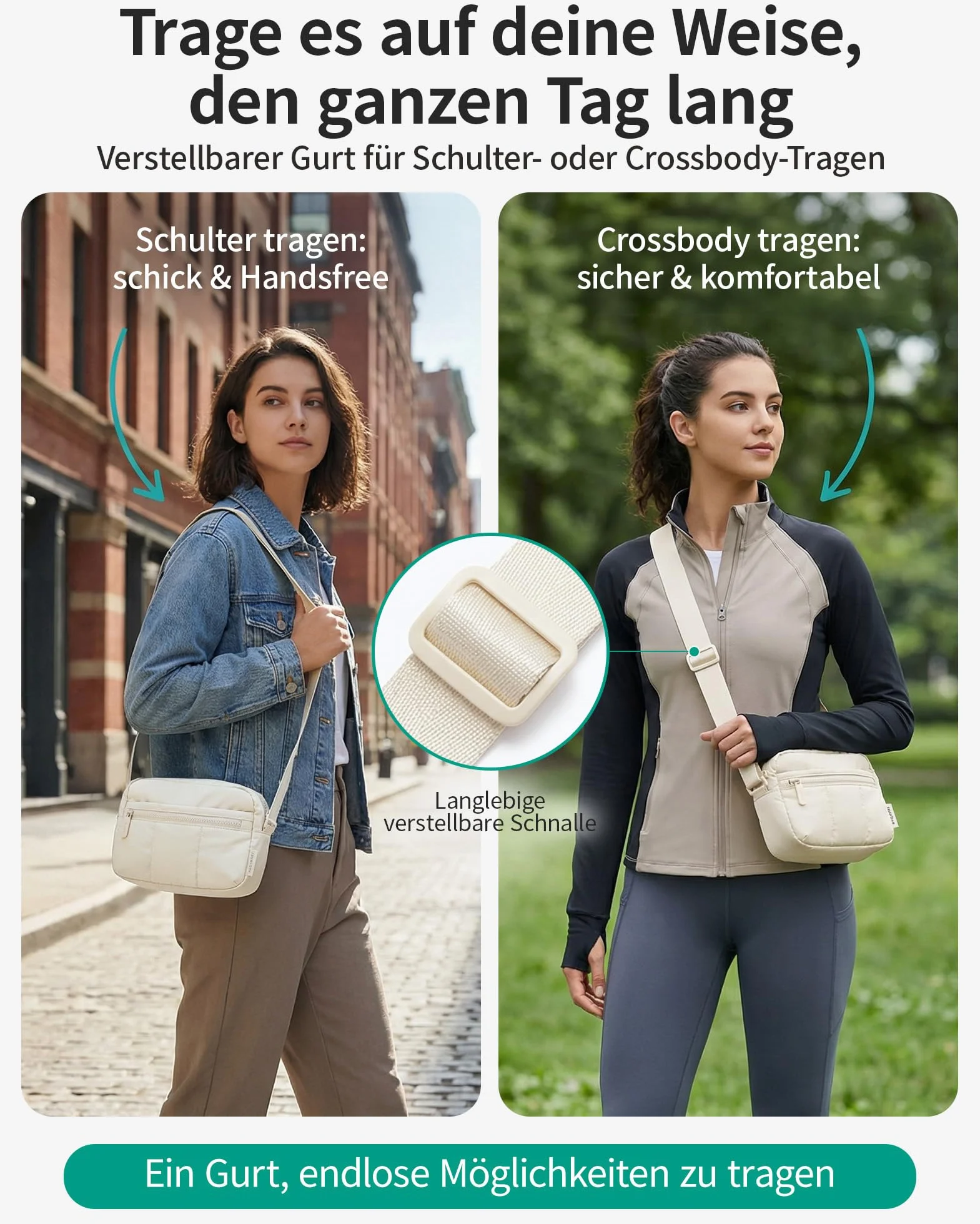bagsmart Torba na aparat DSLR SLR, mała, lekka i stylowa torba na ramię, lustrzanka, akcesoria, wielbłąd, moda