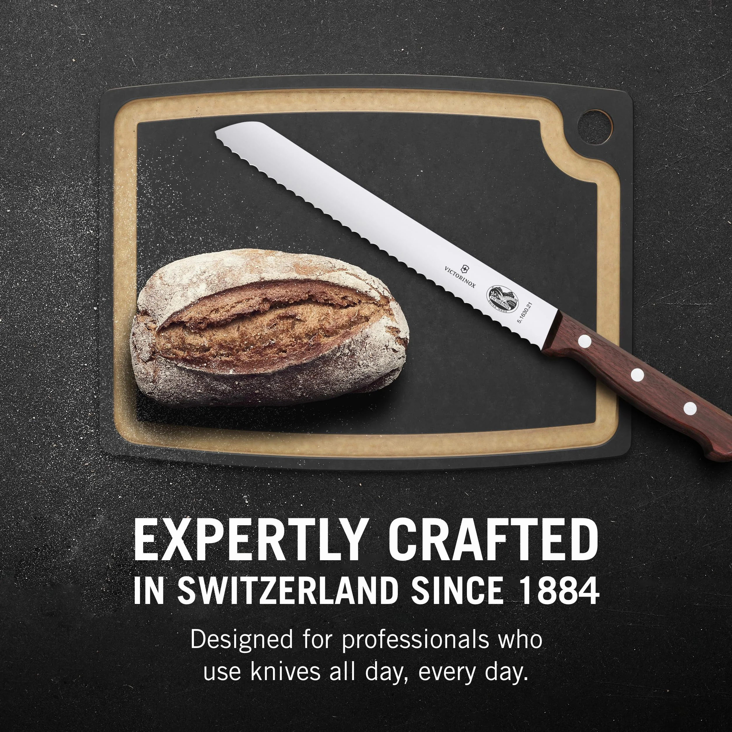 Victorinox Küchengarnitur 5.1020.21G Holzgriff Braun Extra scharfe Klinge
