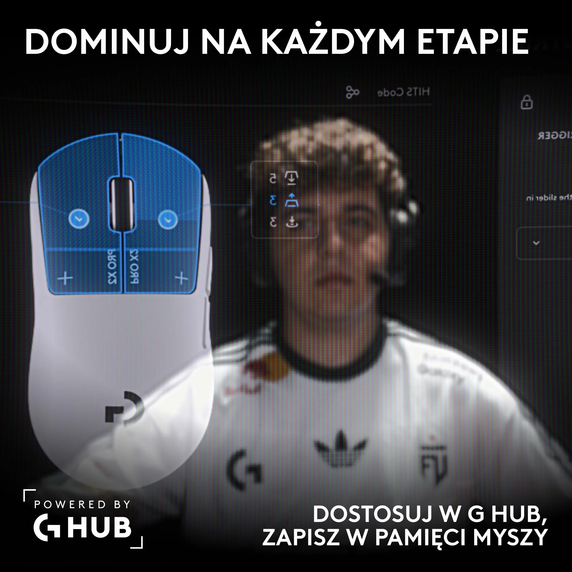 Logitech G PRO X2 SUPERSTRIKE LIGHTSPEED, bezprzewodowa mysz do gier,z ultra-szybkimi reakcjami,ultra lekka (61 g),z regulowaną reakcją haptyczna na kliknięcia i ładowaniem przez USB-C,do PC/Mac-Biały