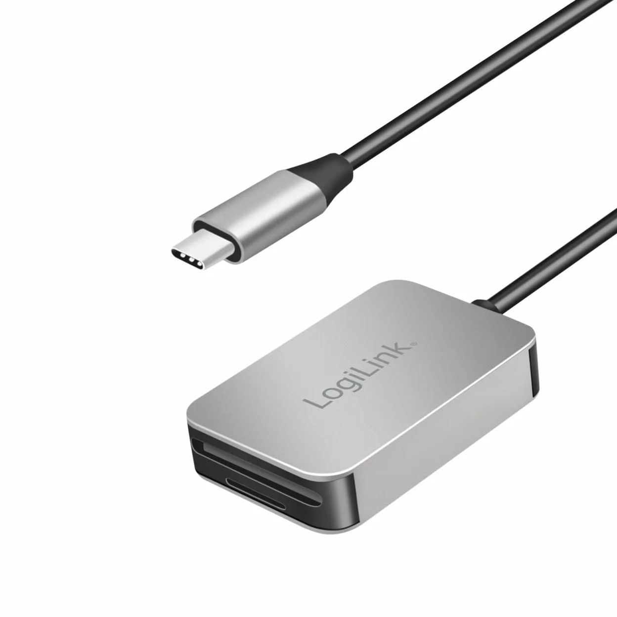 LogiLink CR0050 - podwójny czytnik kart, USB-C 3.2 Gen1 do kart SD, SDHC, SDXC, microSD, SDHC, SDXC, MMC i RS MMC do 1 TB, aluminium