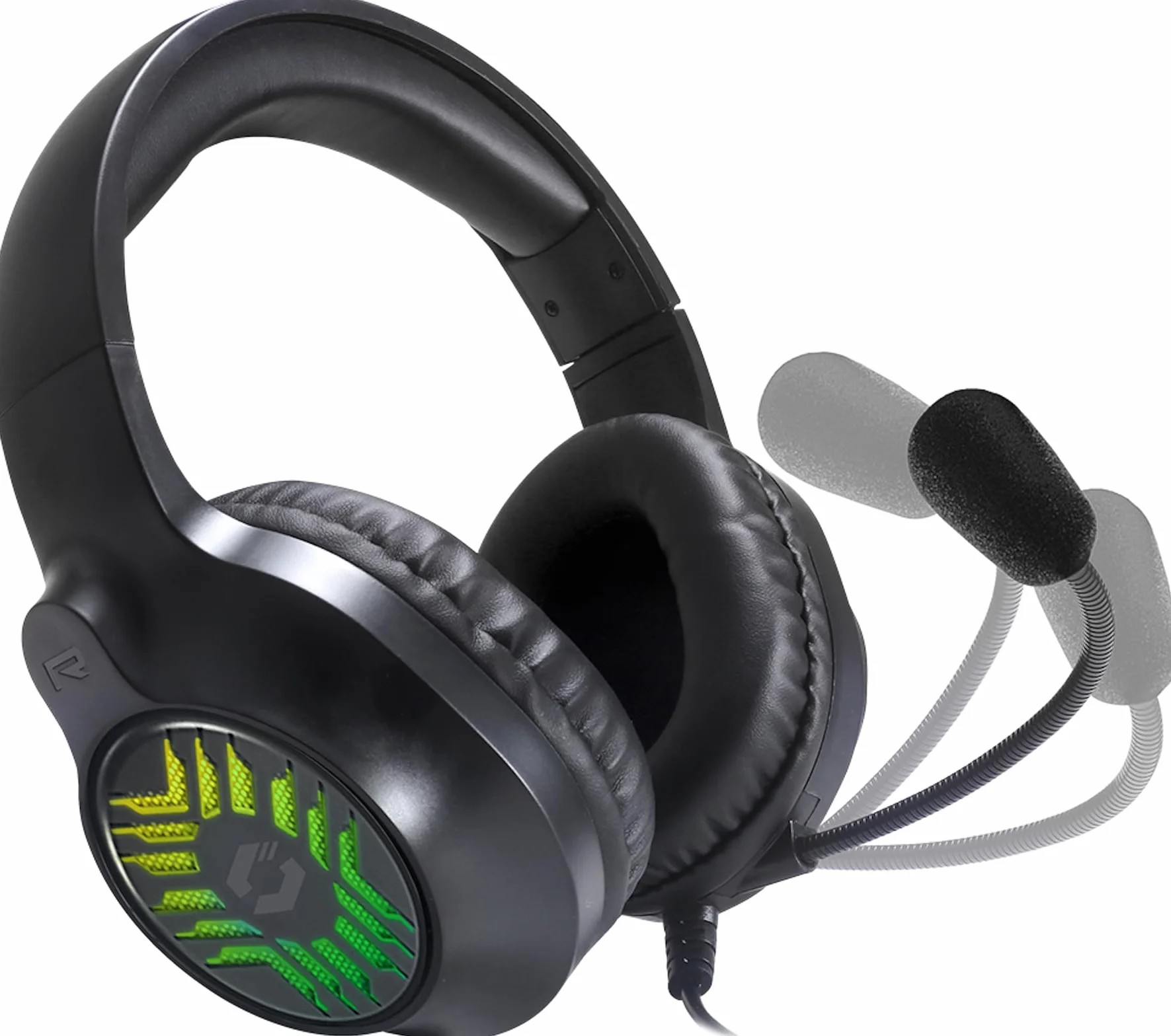 Speedlink TYRON - Zestaw słuchawkowy do gier RGB z mikrofonem do komputera PC PS4/PS5/Xbox Series X/S/Switch, oświetlenie RGB, z kablem jack 3,5 mm, adapter Y, czarny