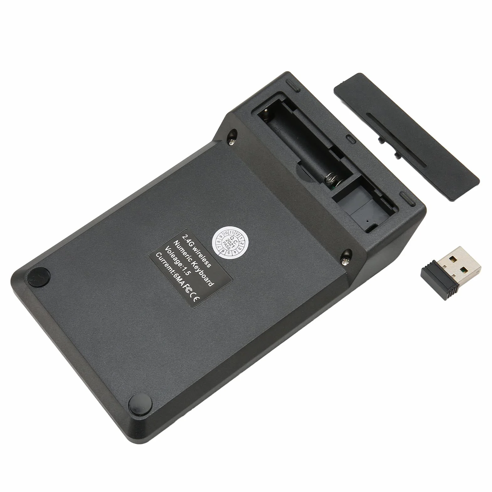 Bezprzewodowa Klawiatura Numeryczna, 18 Klawiszy Przenośny Numer Numpad z Odbiornikiem USB 2.4G dla Tabletów z Systemem Android, dla Systemu Linux, Komputerów Stacjonarnych, dla