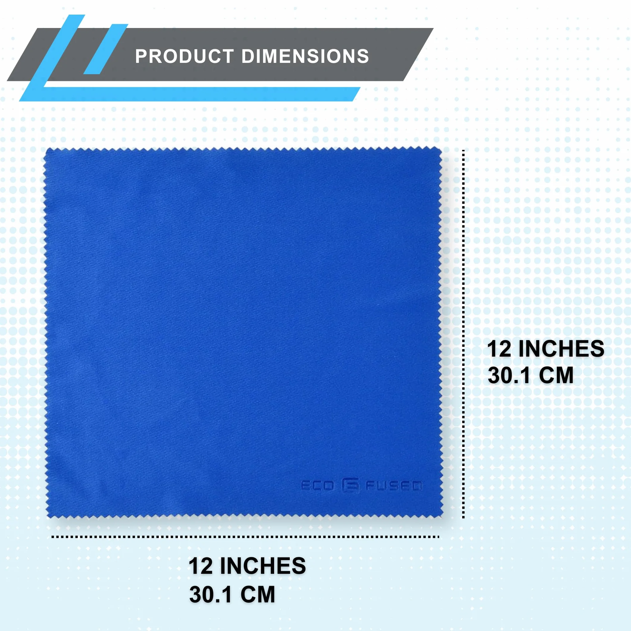 Eco-Fused XL Microfiber Cleaning Cloths - 5 Pack - 12 x 12 inch (30.5 x 30.5 cm) - Quickly Remove Fingerprints, Dust and Smudges from Tablet, TV and Notebook Screens without Scratches or Marks