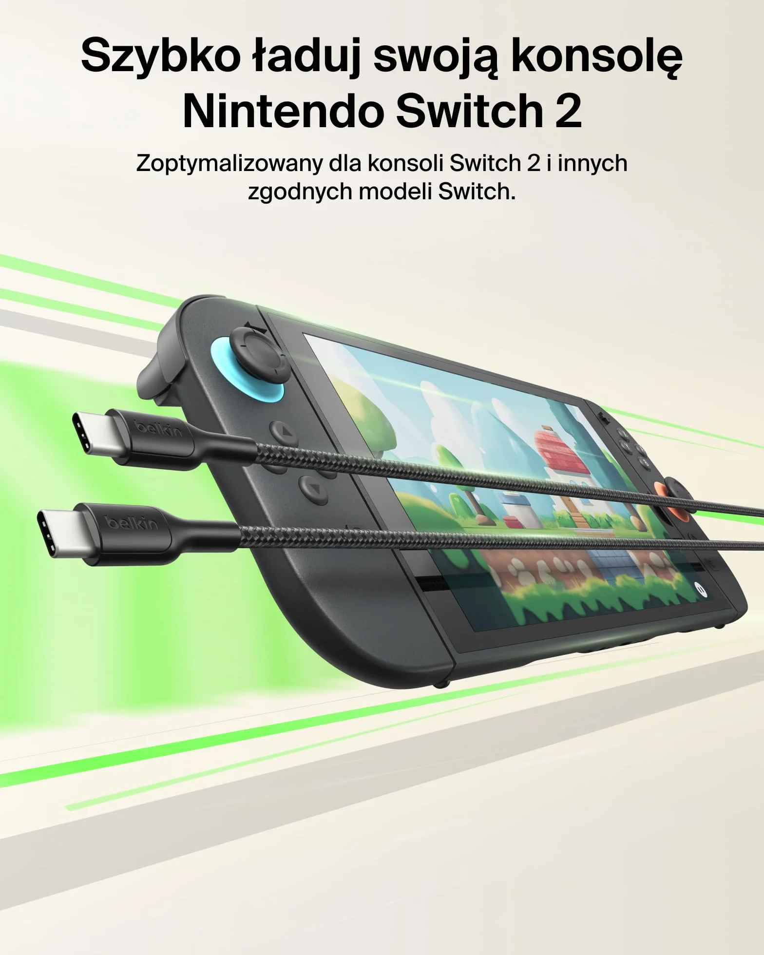 Belkin Kabel USB-C na USB-C 60W 2m Czarny do szybkiego ładowania Nintendo Switch 2 iPhone 16