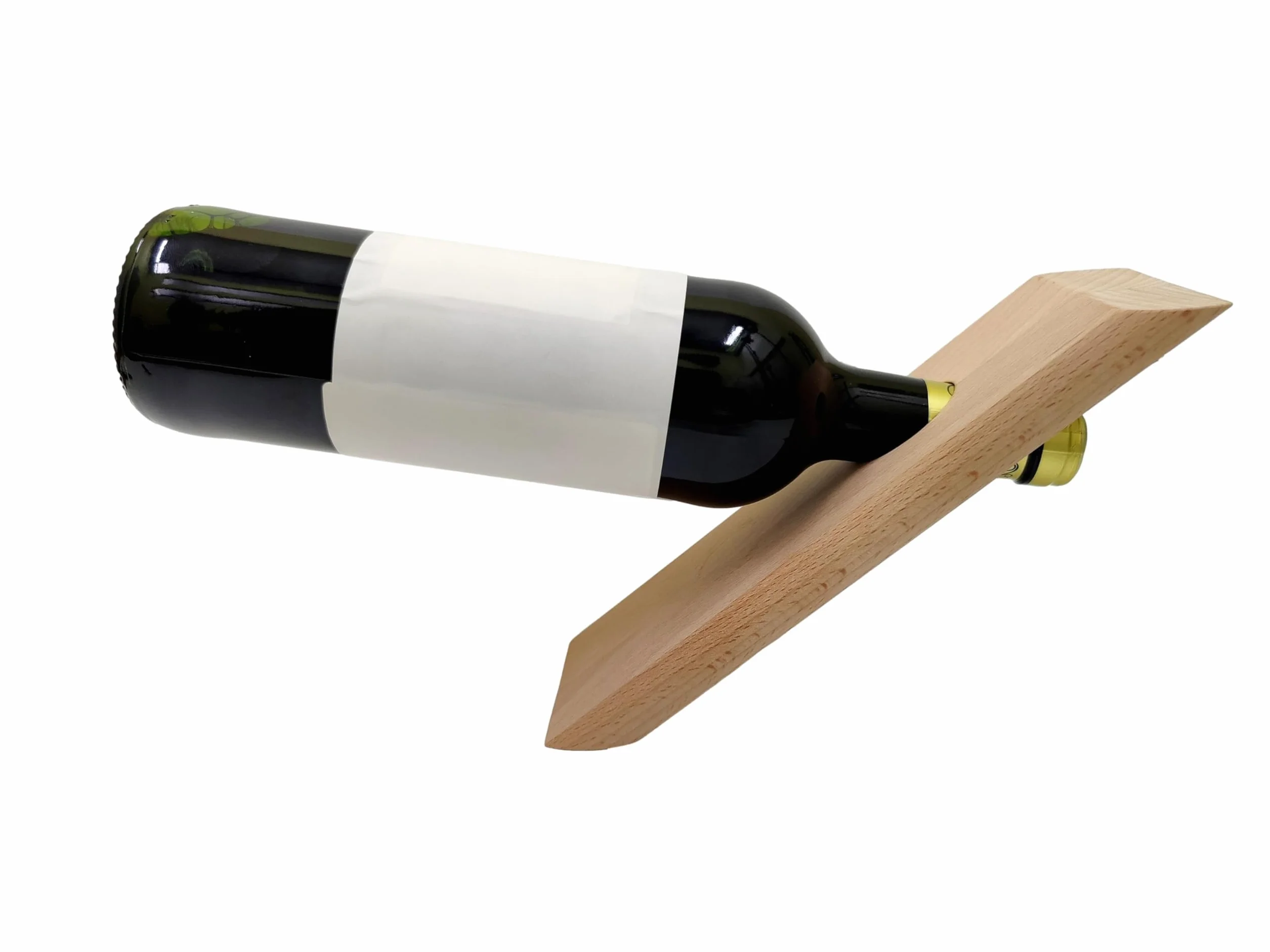 Wooden World – Drewniany stojak na butelkę wina, deseczka na butelkę - Drewno dębowe