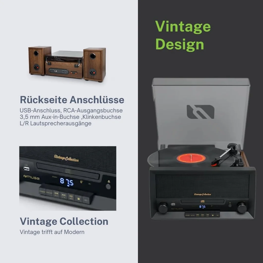 MUSE MT-120 MB Mikrosystem stereo z głośnikami