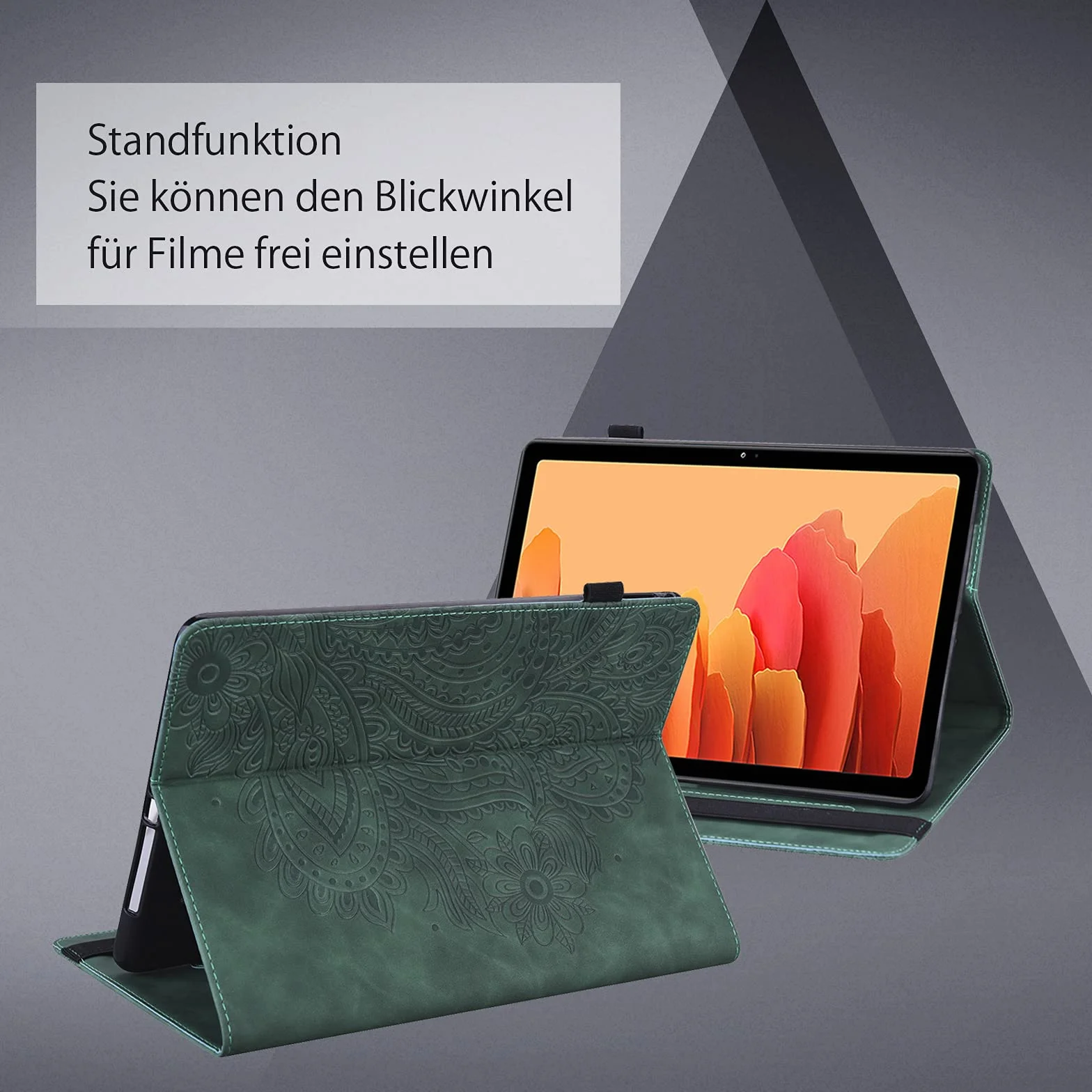 Etui do Lenovo Tab M8 4. generacji 8 cali tablet etui ochronne z rysikiem Stylus - ultra cienkie etui z funkcją stojaka Flip Cover skóra PU Lenovo Tab M8 4. generacji 8 cali TB-300FU etui (zielone)
