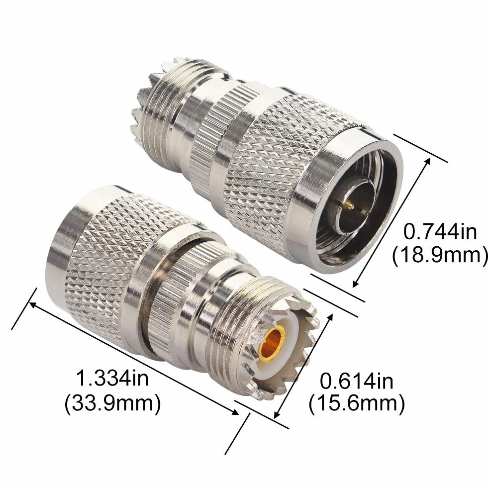 RF Coaxial Adapter UHF Female to N Male Adapter UHF to N Coaxial Male 2 sztuki SO239 to N Adapter Amateur Radio Antenna Adapter for Antenna/WLAN Device/WLAN/Radio