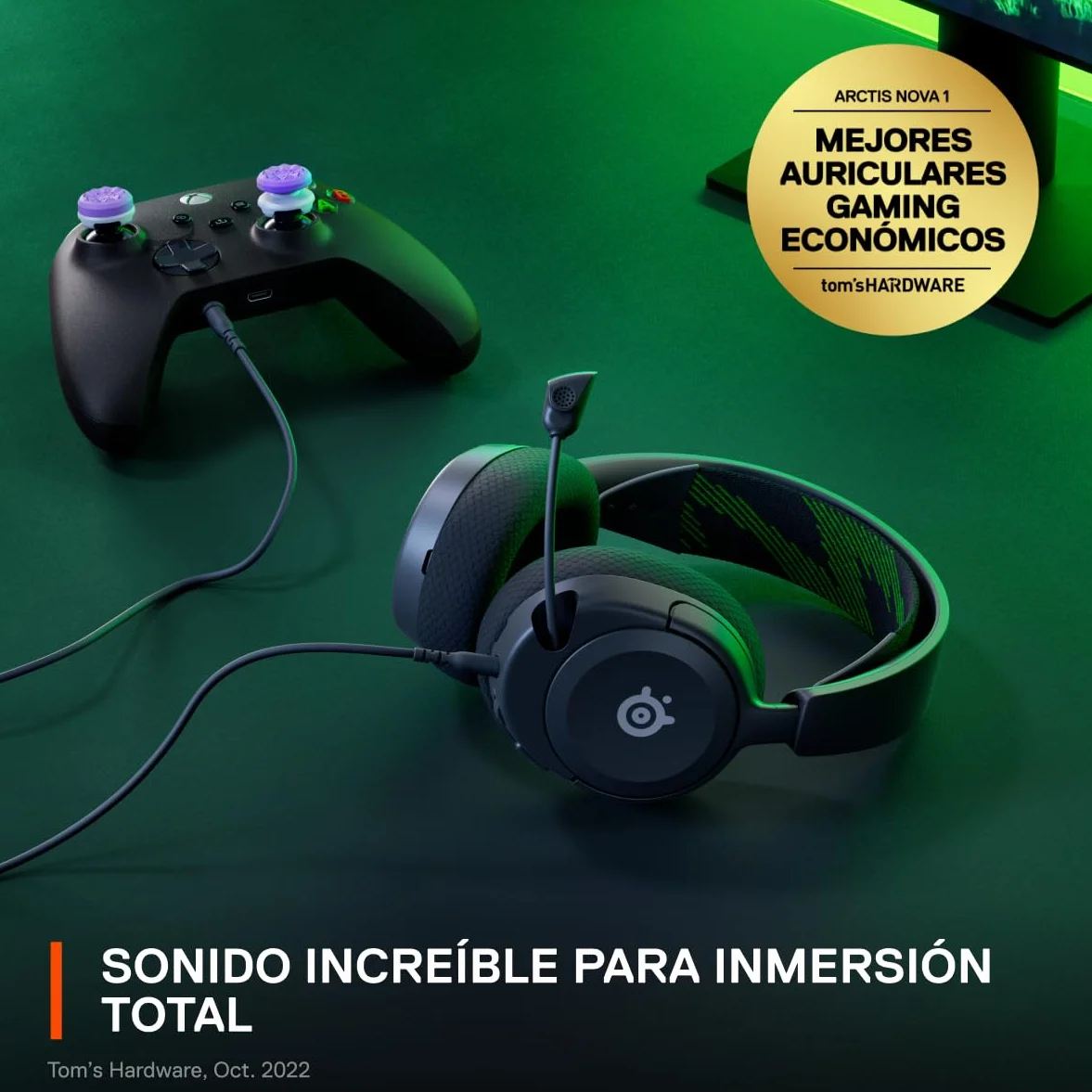SteelSeries Arctis Nova 1X zestaw słuchawkowy do gier, Signature Arctis Sound, mikrofon ClearCast Gen 2, Xbox Series X|S, PC, Playstation, Switch i Mobile