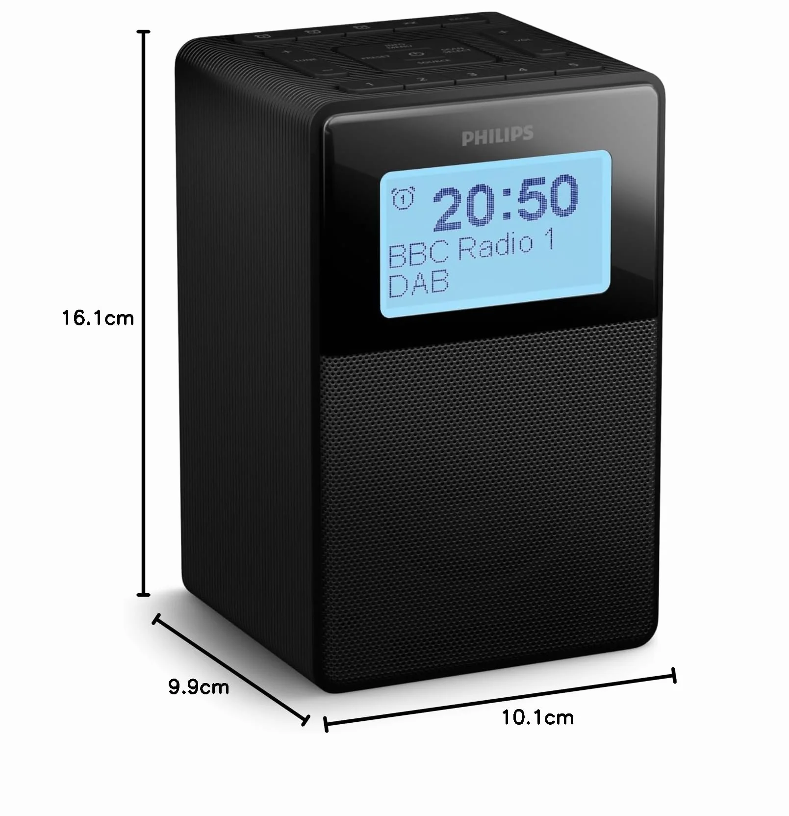 Philips TAR5100 Radio Dab/FM z zegarem odpornym na zachlapanie Bluetooth na bazie zrównoważonego materiału PCR