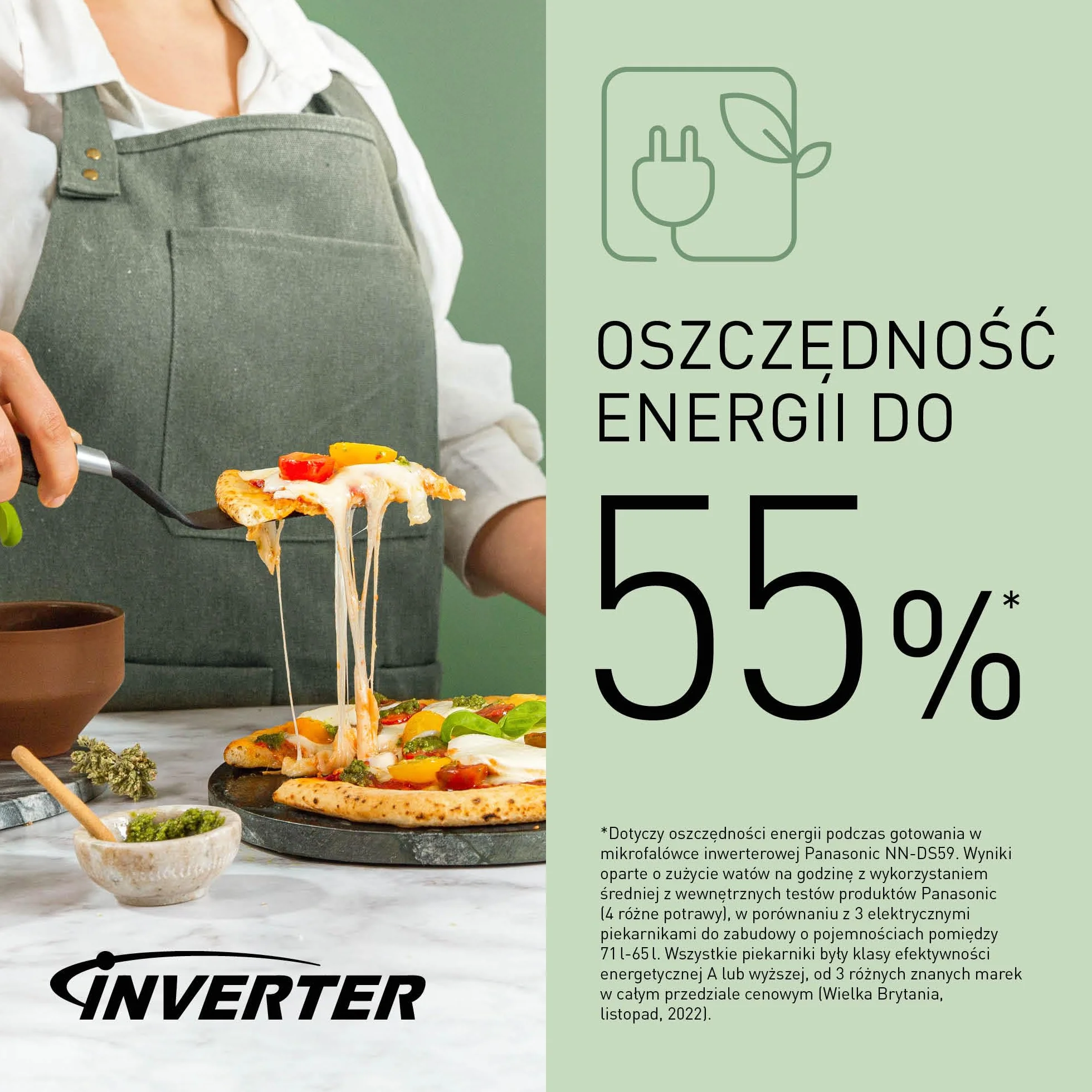 Panasonic NN-DS59N parowa kuchenka wielofunkcyjna 4w1 (technologia inwerterowa, 27l, para o mocy 1100W, grill kwarcowy 1350W, funkcja piekarnika), srebrna