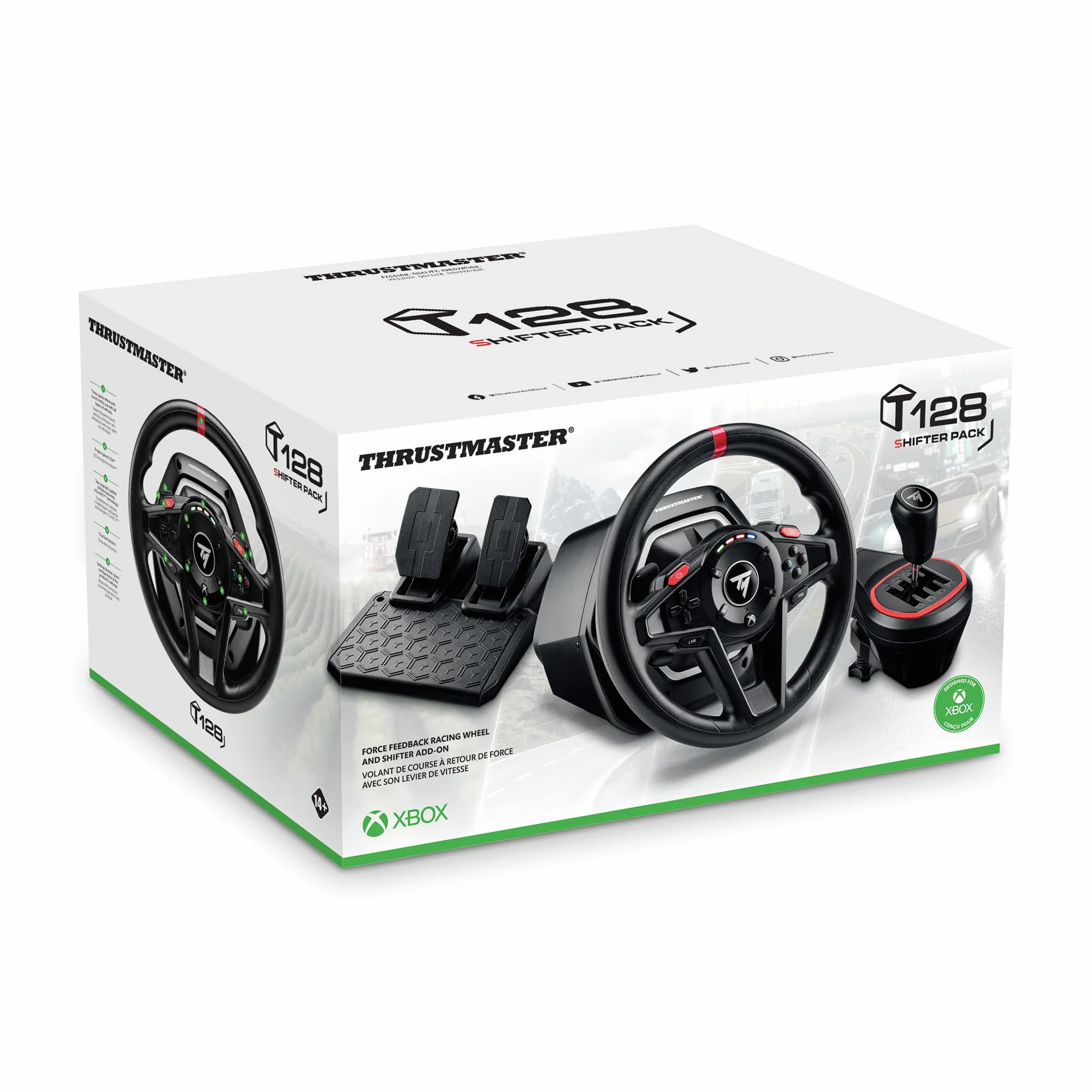 Thrustmaster T128 Shifter Pack, Kierownica Wyścigowa T128 i TH8S Shifter Add-On, Zgodność z Xbox i PC
