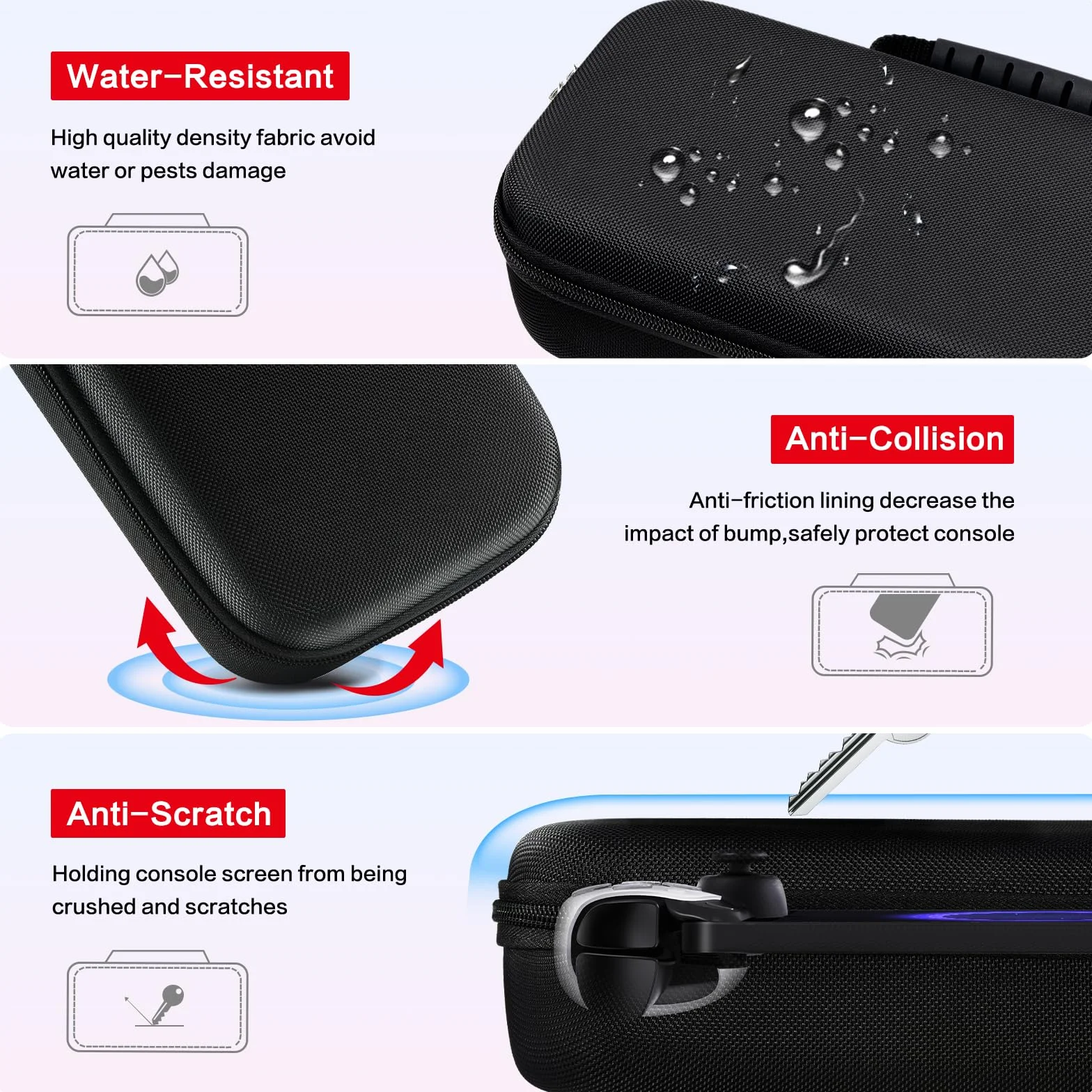 ivoler Torba kompatybilna z PlayStation Portal Remote Player, Deluxe twarda torba do przenoszenia, etui z ochronną torbą do przechowywania z siatki do PlayStation Portal [Anti-Drop] - czarna, czarny