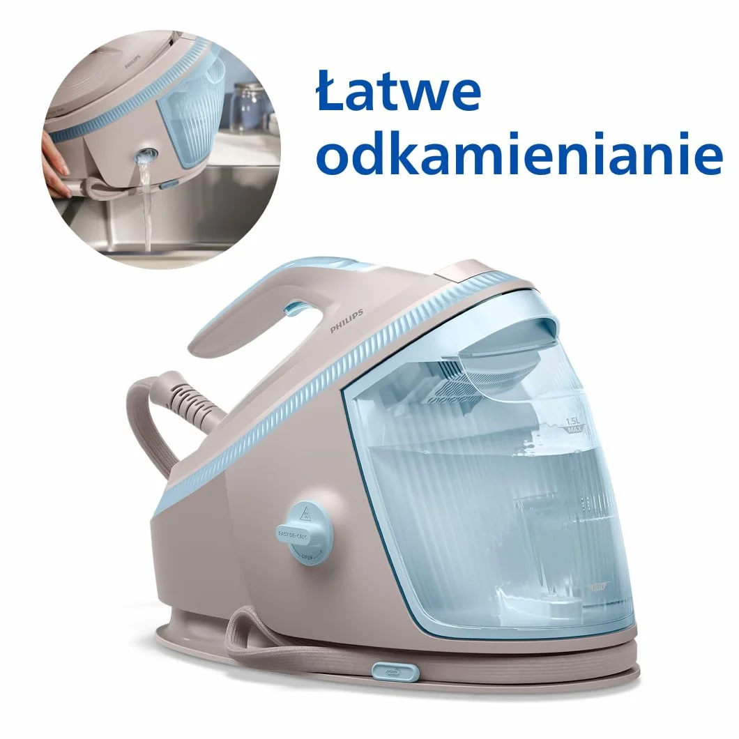 Philips PerfectCare Generator Pary Serii 7000 Uderzenie Parą 600g Ciśnienie 8,5 Bar Stopa SteamGlide Elite Wyjmowany Zbiornik 1,5L PSG7200/60