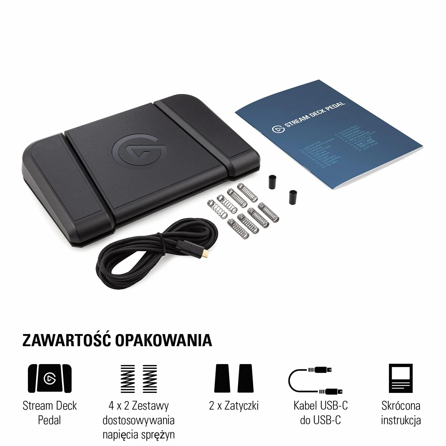 Elgato Stream Deck Pedal – kontroler nożny makro do studia, 3 przełączniki, OBS, Twitch, YouTube, Mac, PC