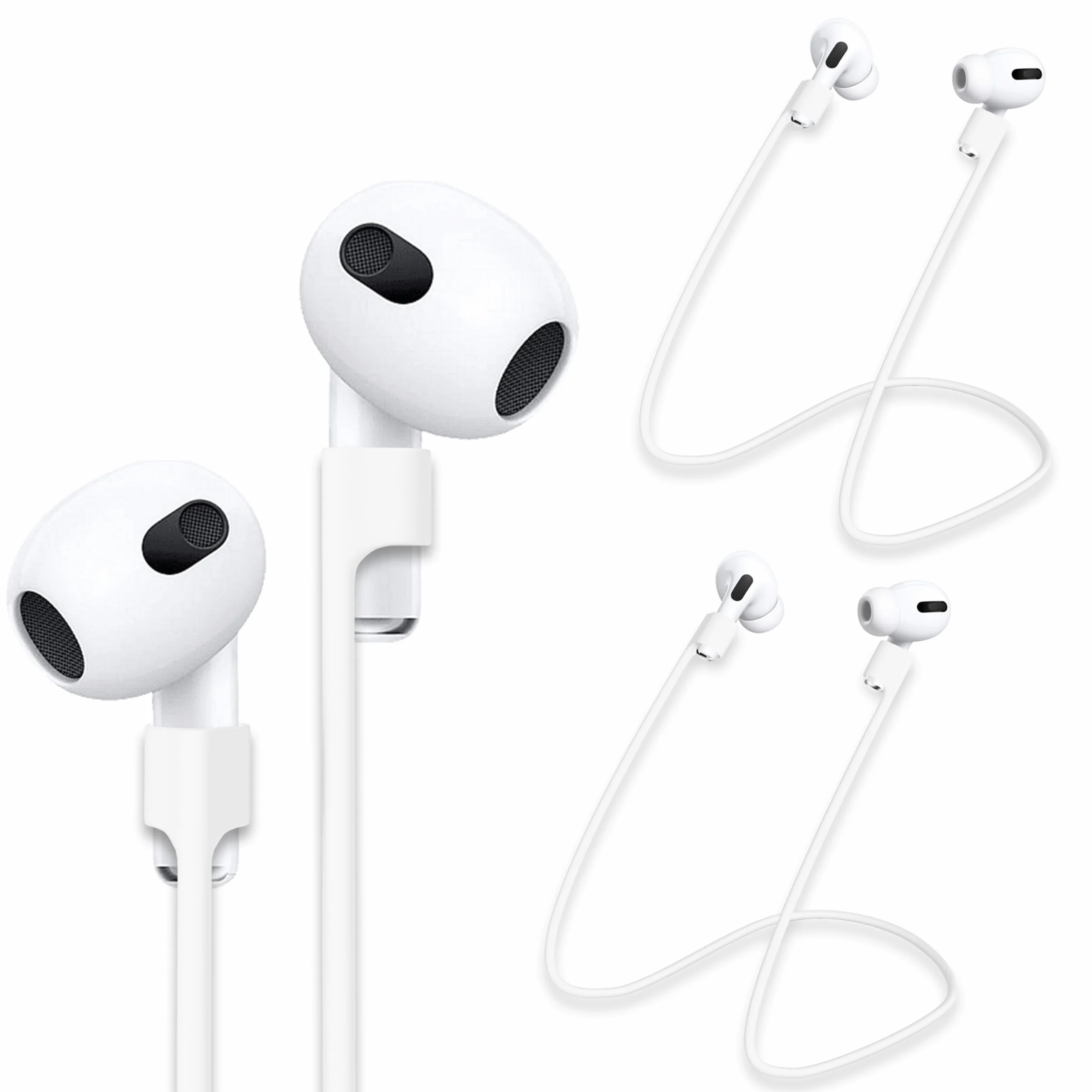 Rootful.® 2 x pasy mocujące do AirPods [niezawodny] do uprawiania sportu, podróży itp. Akcesoria do AirPods - Miękkie silikonowe paski