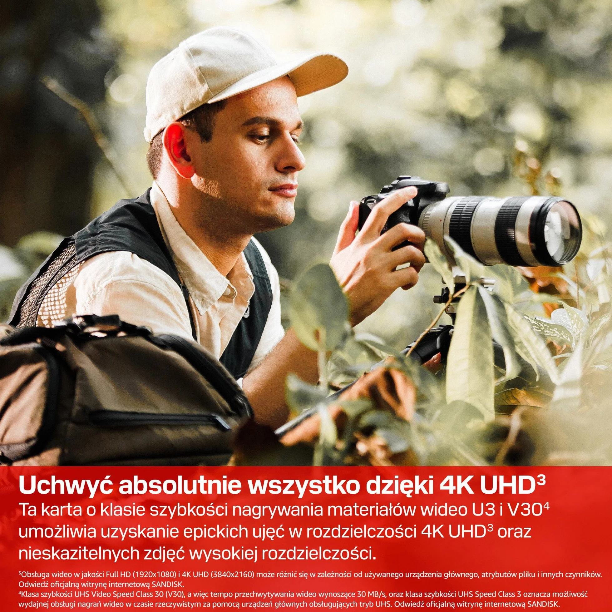 SANDISK Extreme PRO Karta SD UHS-I 128 GB (prędkość odczytu do 250 MB/s i prędkość zapisu do 120 MB/s, wideo 4K UHD, U3, V30) Memory Zone App