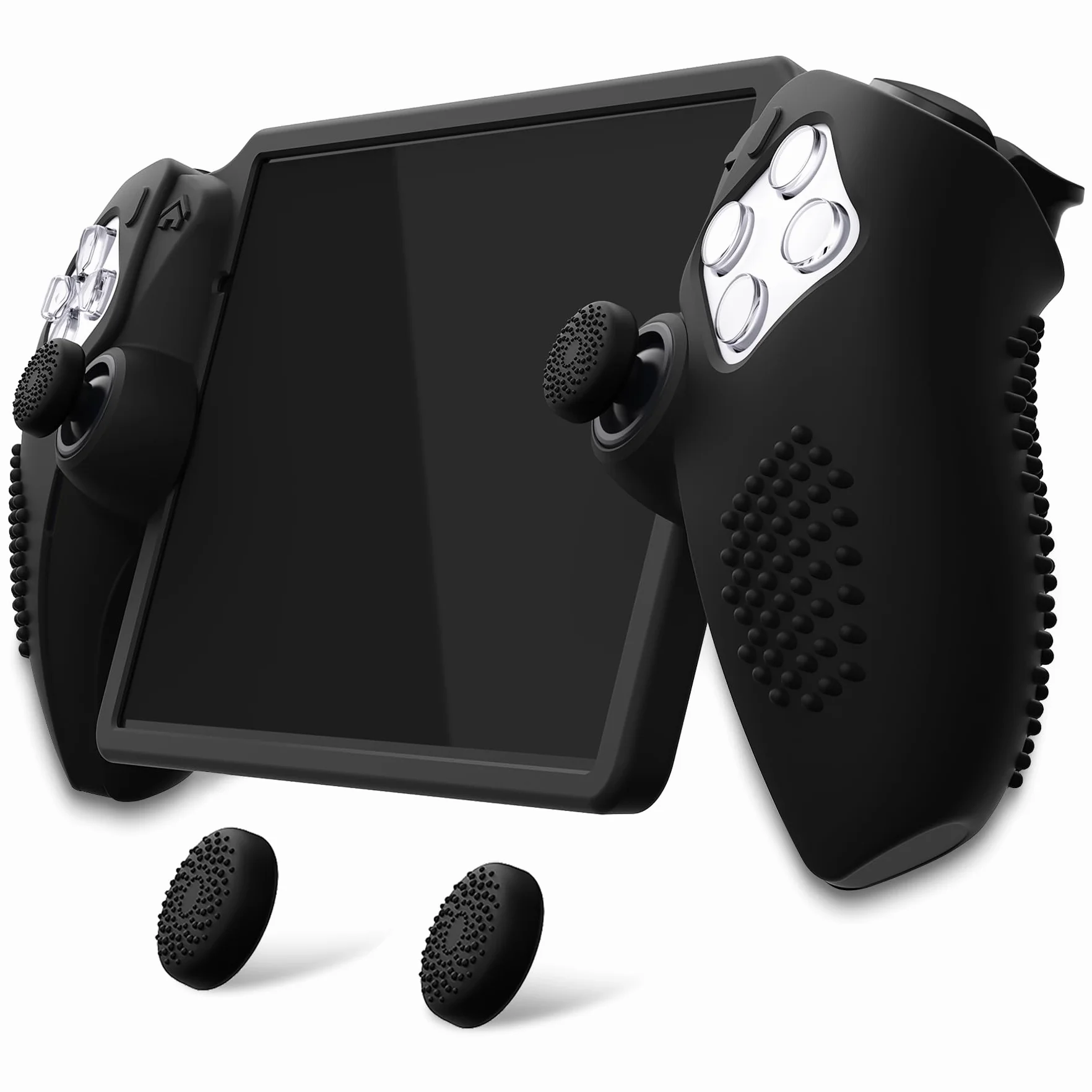 PlayVital Silikonowe Etui Ochronne do PS Portal z Thumbstick Grip Cover,Pokrowiec Console do PS Portal,Akcesoria do PS Portal-Czarny