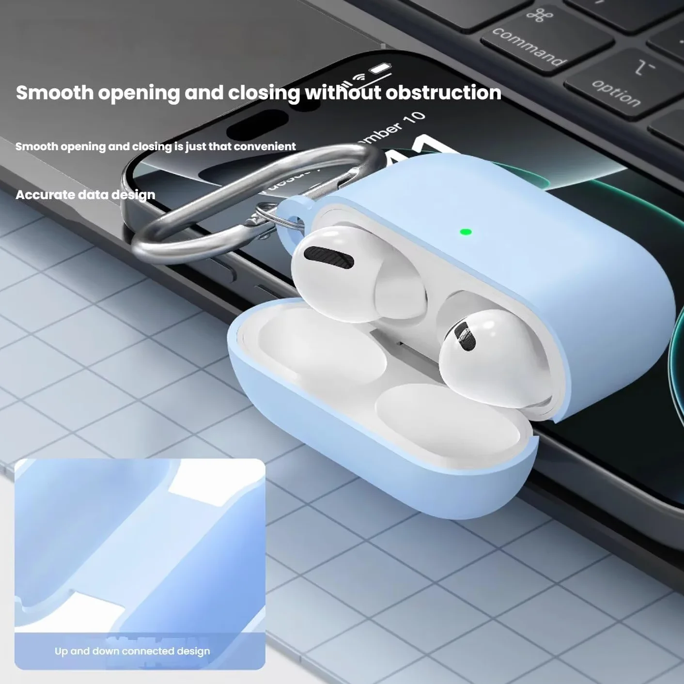 FTRONGRT Etui kompatybilne z AirPods Pro 3, miękki silikon, odporne na zarysowania, czarne