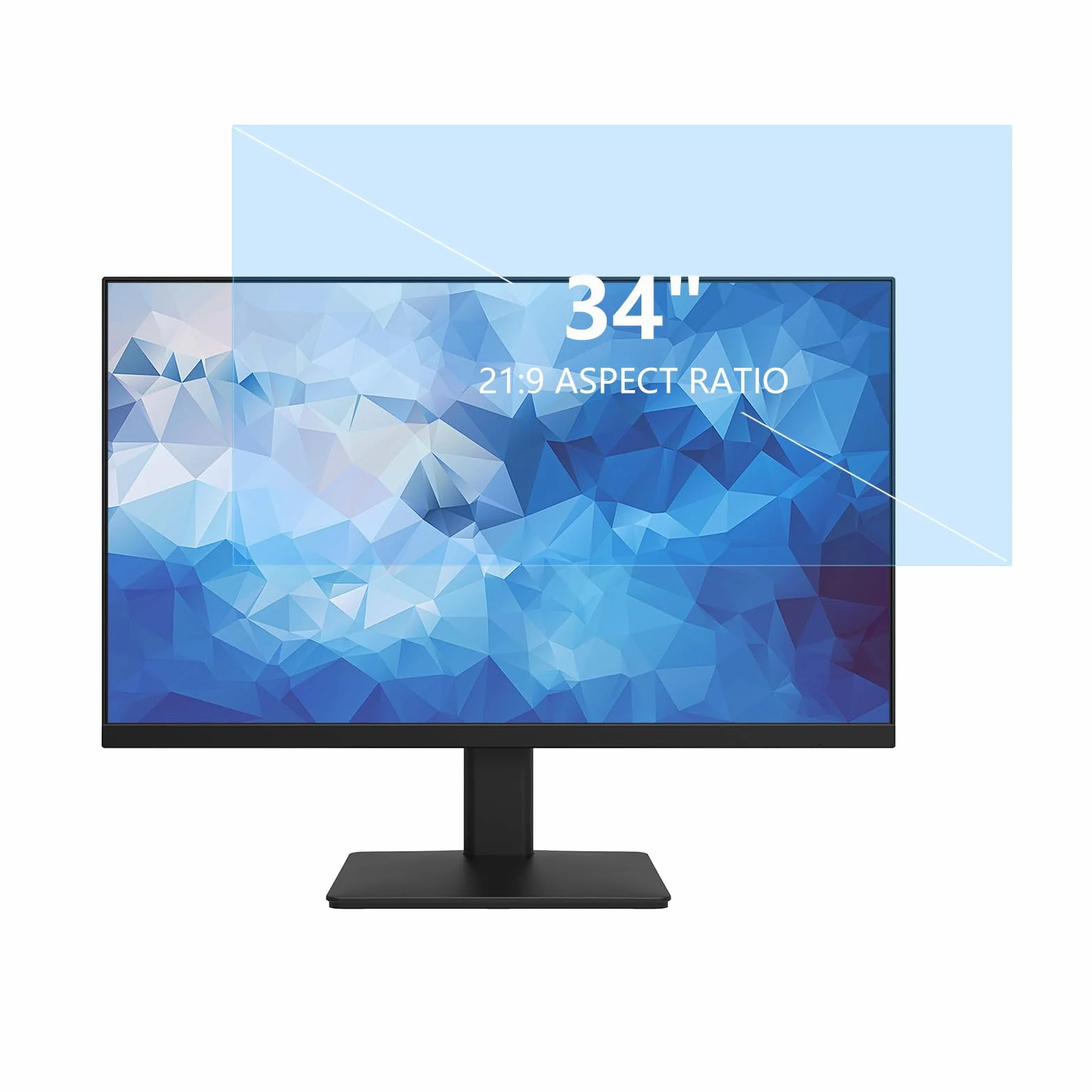 Filtr niebieskiego światła 34", do monitora o proporcjach obrazu 21:9, blokująca niebieskie światło, ochrona wyświetlacza, ochrona ekranu, ochrona oczu, zdejmowana folia ochronna na wyświetlacz