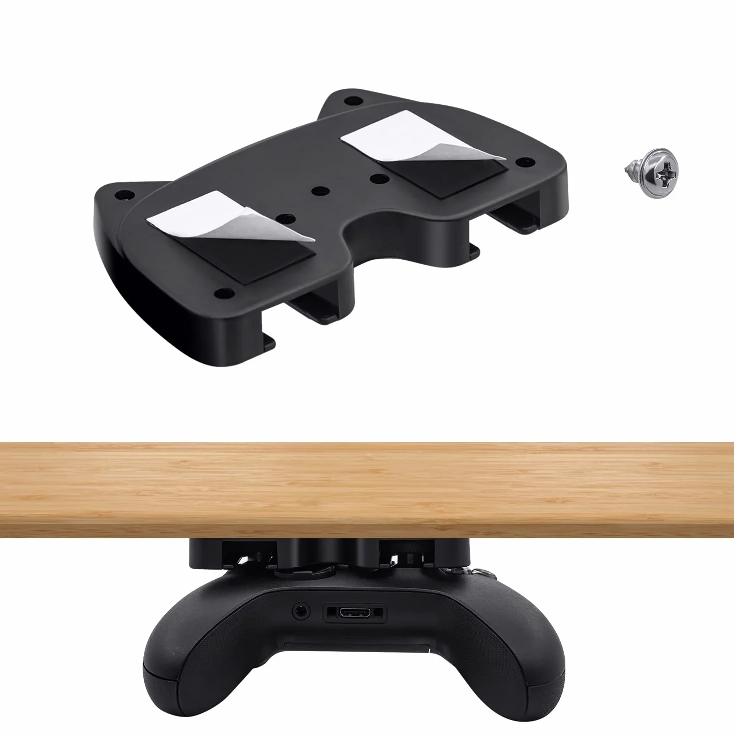 Uchwyt kontrolera Xbox pod biurkiem do konsoli Xbox ONE/Series X i Series S, Xbox 360, uchwyt na kontroler do gier i stojak do przechowywania z taśmą samoprzylepną