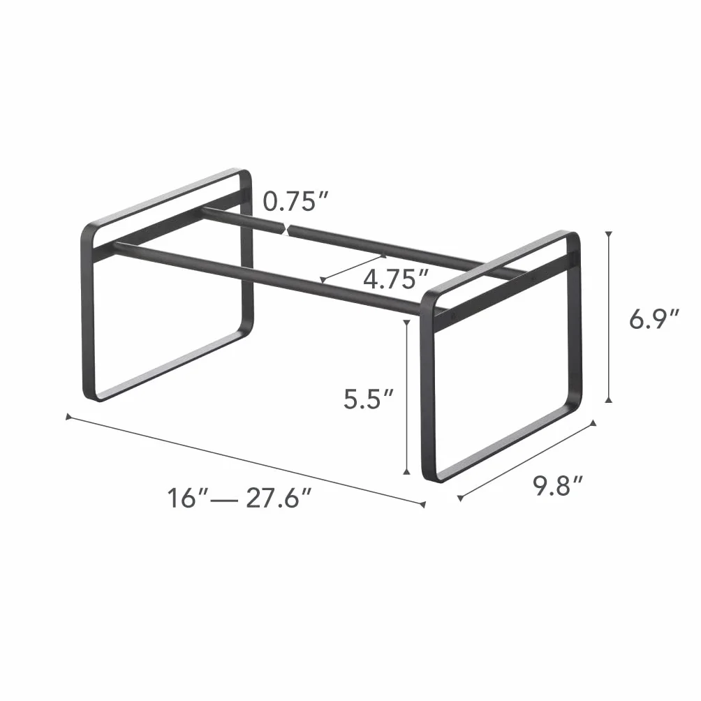 YAMAZAKI Home 7210 rama regulowany stojak na buty czarny